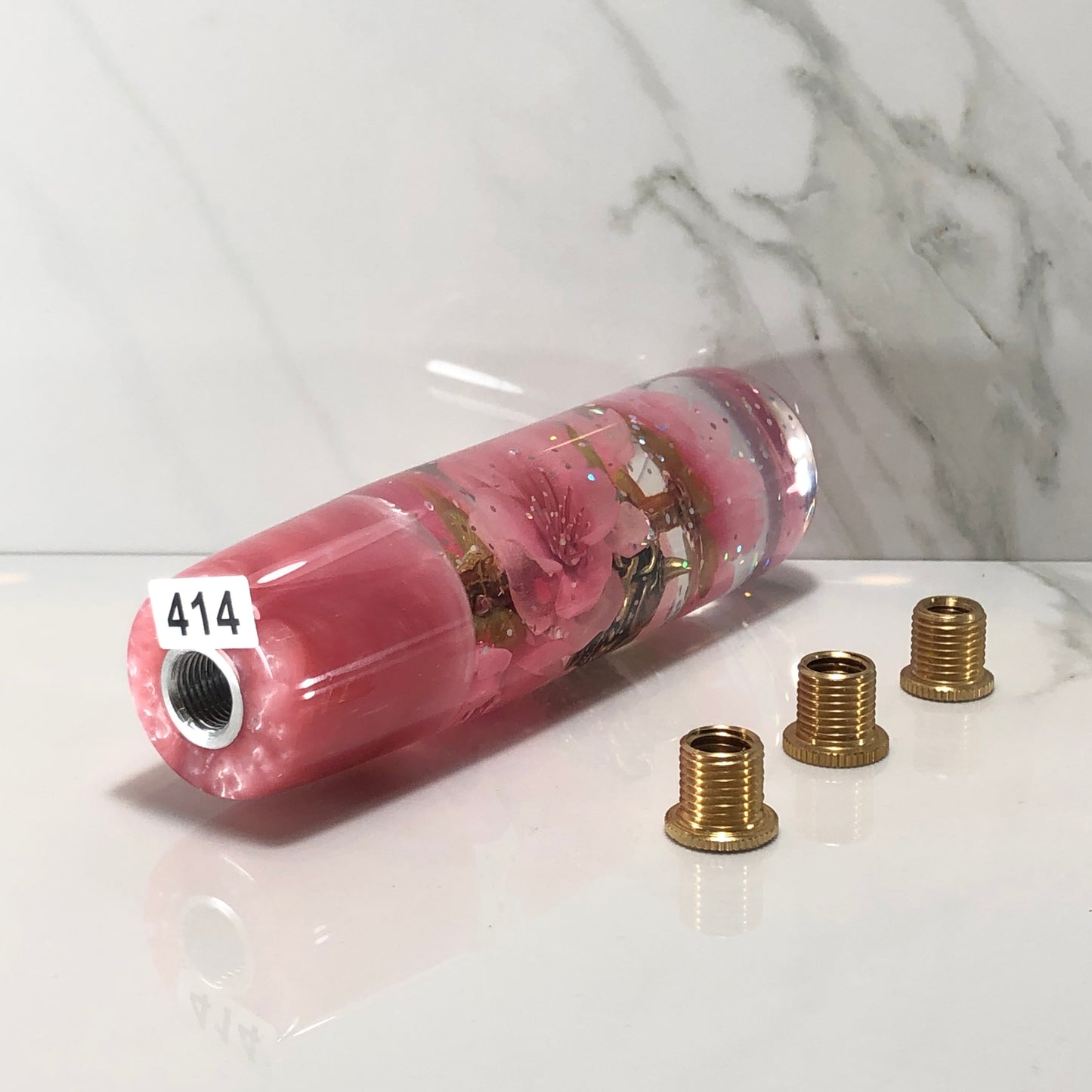 Mr__Grip 5 3/4 inch resin pink cherry blossom oni mask #414
