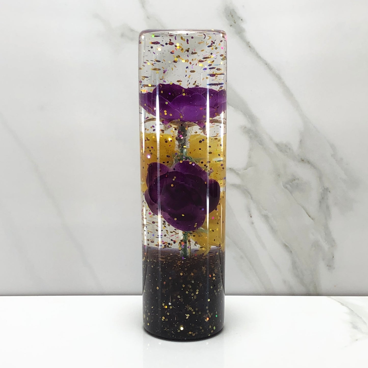 Mr__Grip 5 1/2 Inch Resin Custom Shift Knob Purple Gold Rose JDM