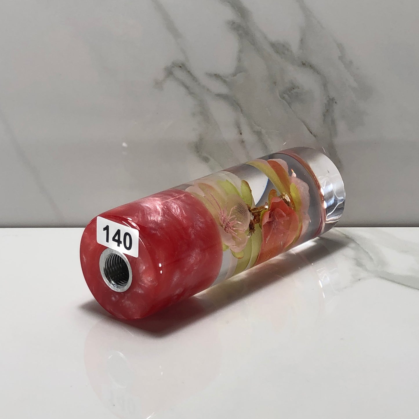 Mr__Grip 4 1/2 Inch Resin Custom Shift Knob Pink White Cherry Blossom JDM