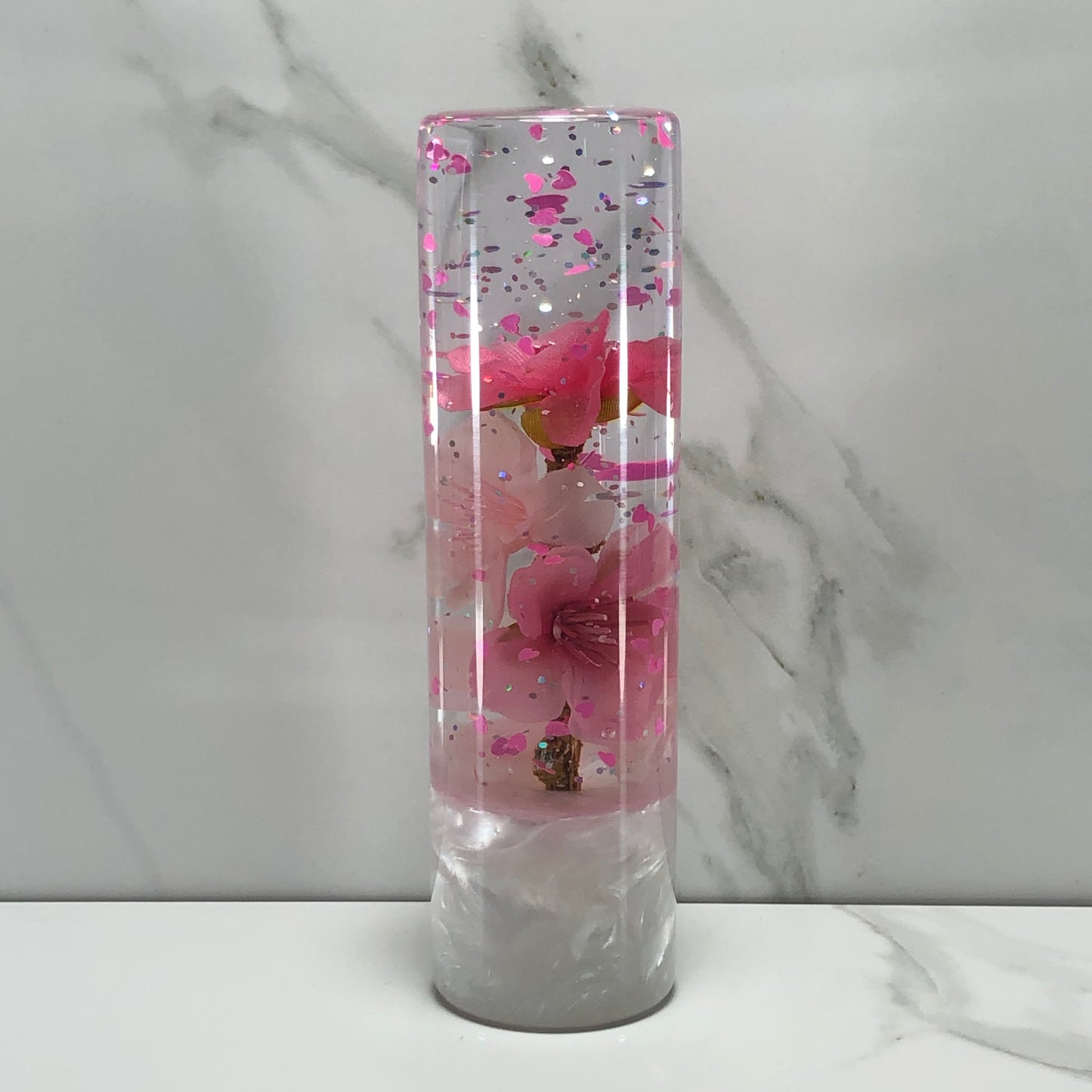 Mr__Grip 5 1/2 Inch Resin Custom Shift Knob Pink Cherry Blossom JDM