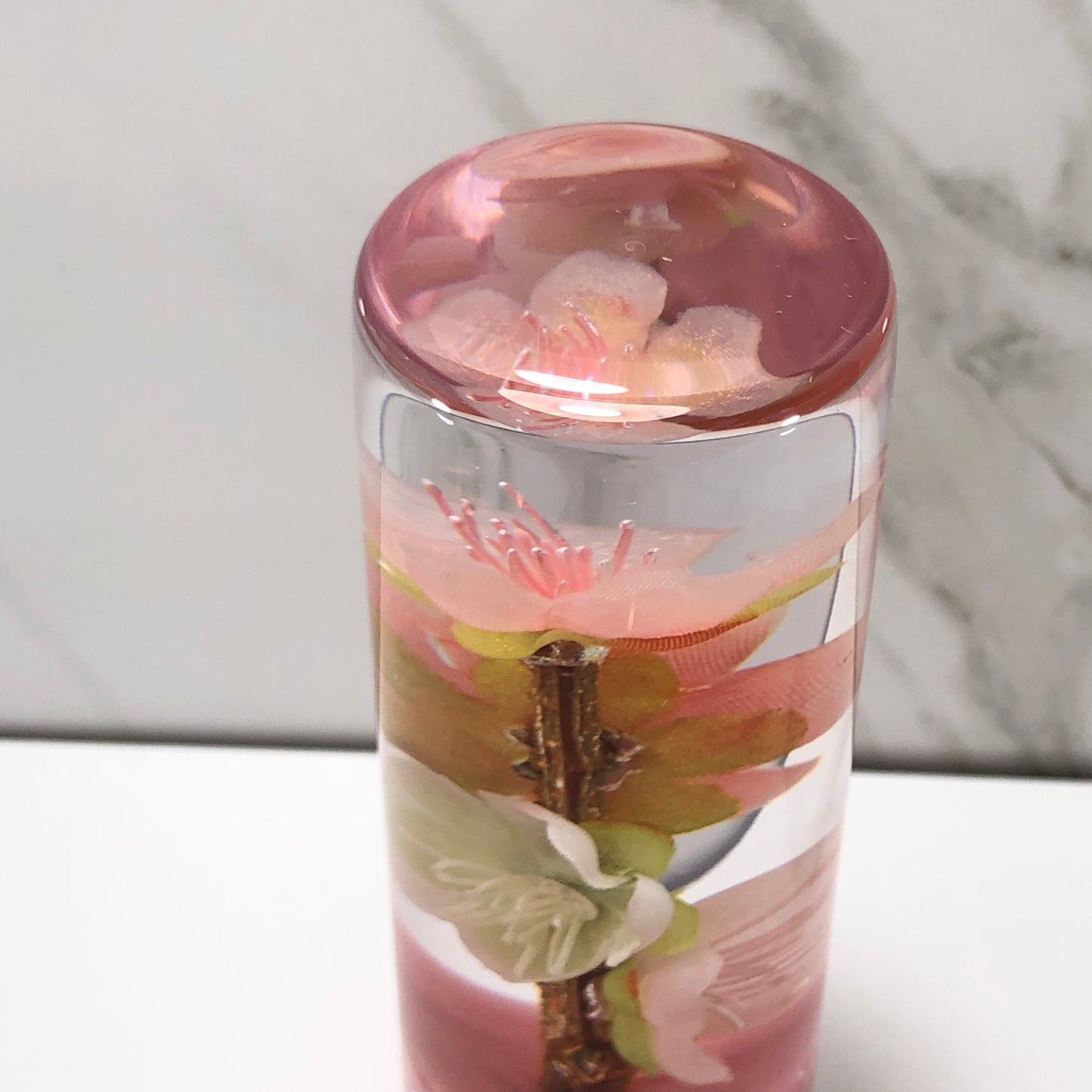 Mr__Grip 4 1/2 Inch Resin Custom Shift Knob Pink White Cherry Blossom JDM