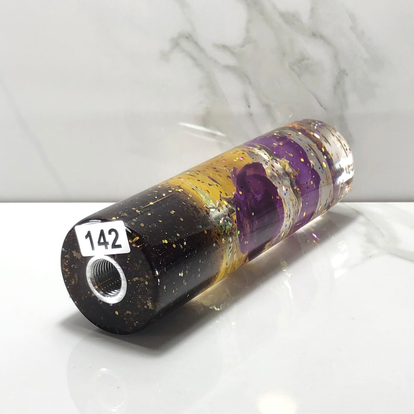 Mr__Grip 5 1/2 Inch Resin Custom Shift Knob Purple Gold Rose JDM