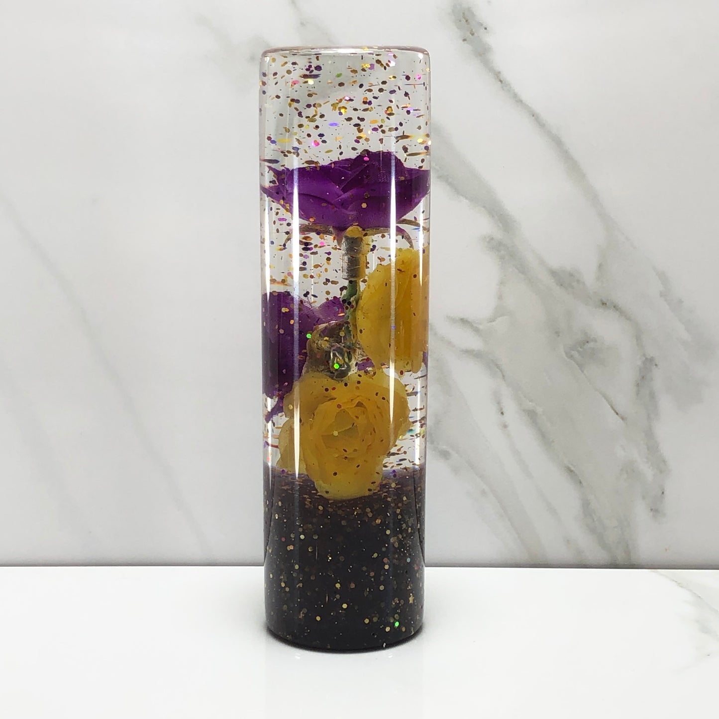 Mr__Grip 5 1/2 Inch Resin Custom Shift Knob Purple Gold Rose JDM