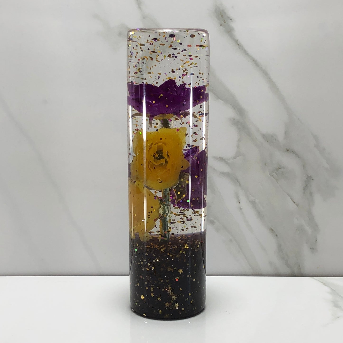 Mr__Grip 5 1/2 Inch Resin Custom Shift Knob Purple Gold Rose JDM