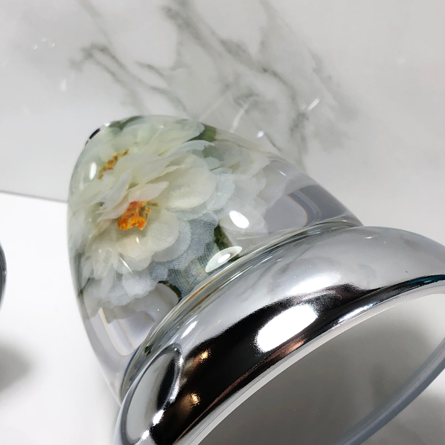 Mr__Grip Rear View Mirror Resin Custom white flower JDM