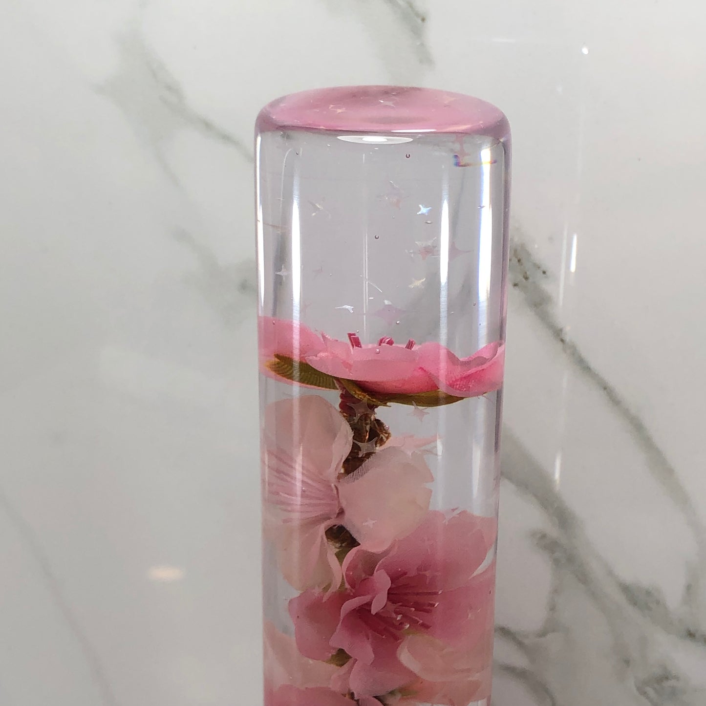 Mr__Grip Resin Shift Knob 190mm Pink & Light Pink Blossom Flower