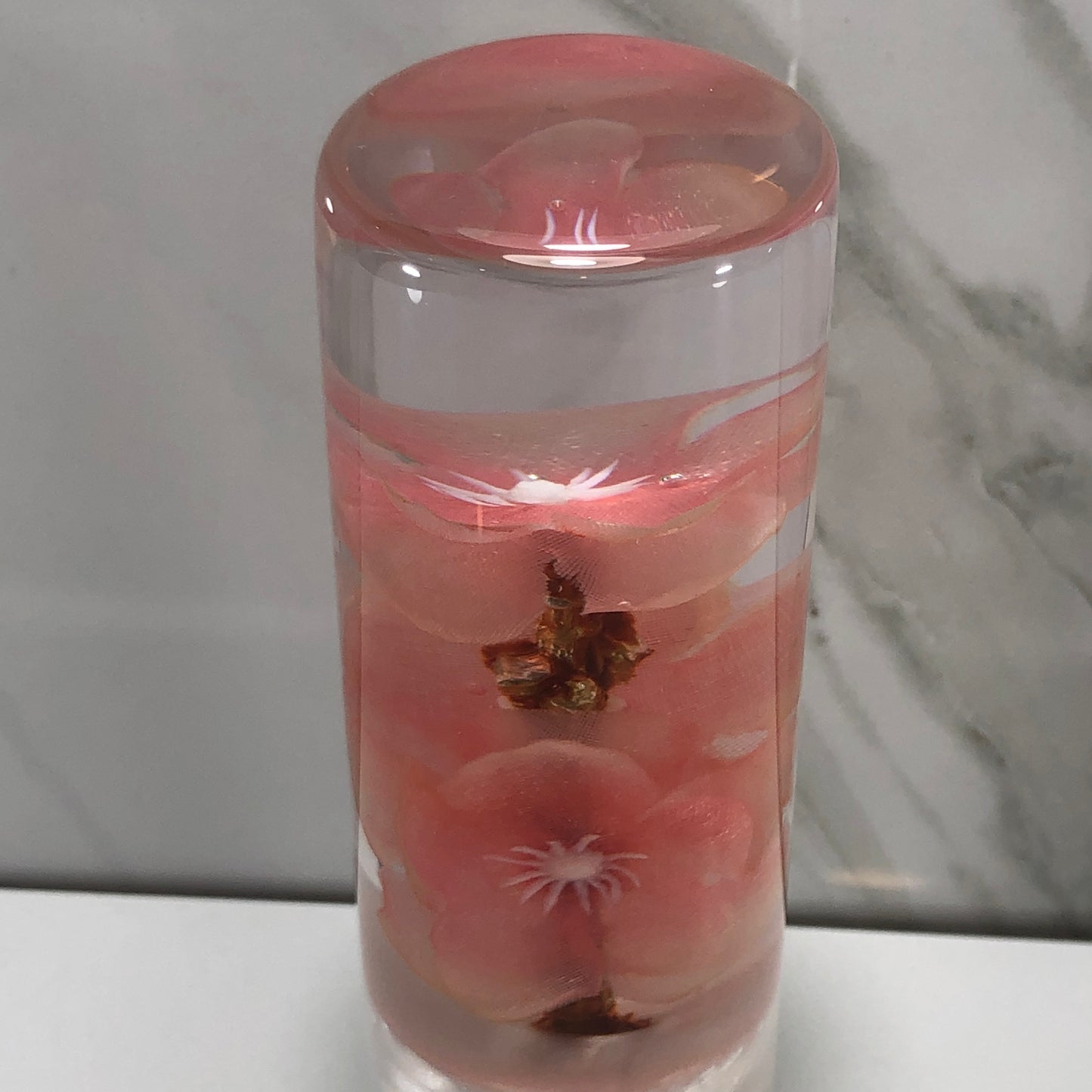 Mr__Grip 4 1/2 Inch Flower Resin Custom Shift Knob Peach Cherry Blossom JDM
