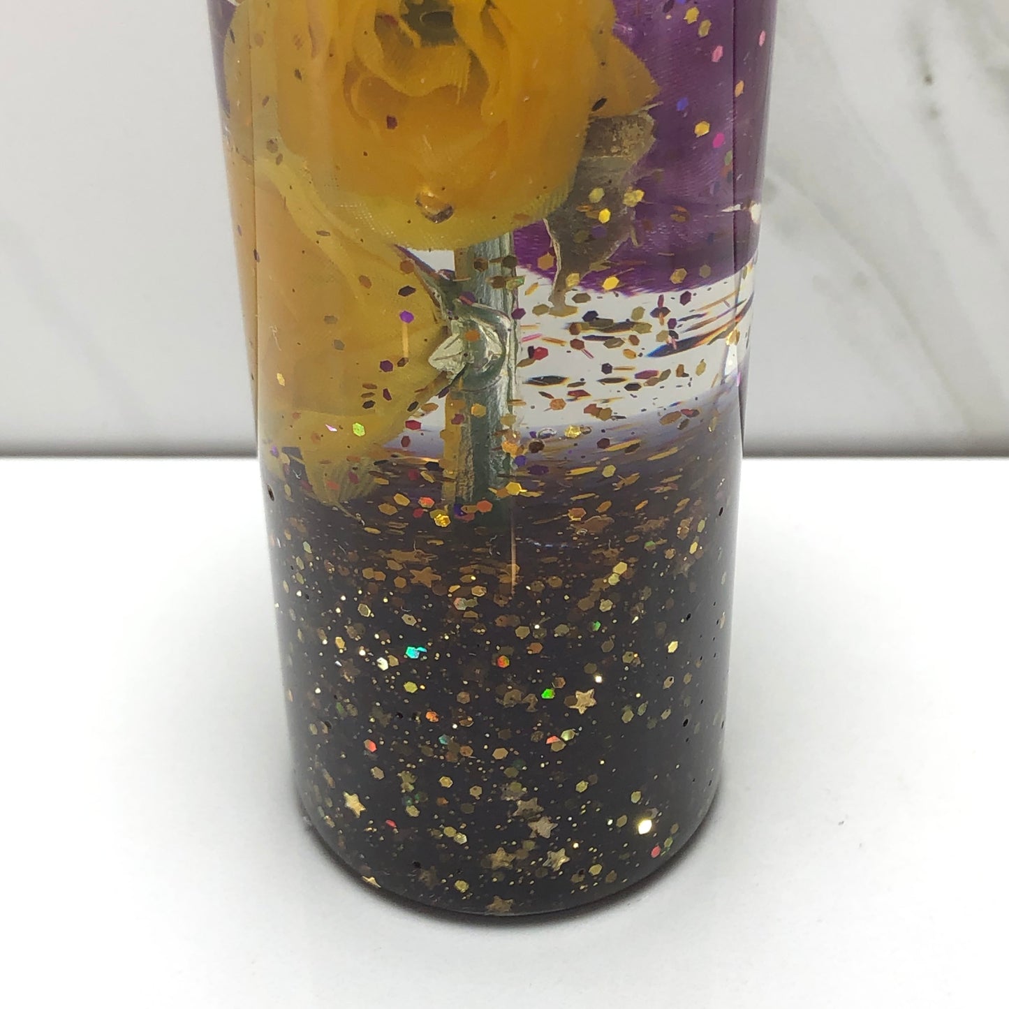 Mr__Grip 5 1/2 Inch Resin Custom Shift Knob Purple Gold Rose JDM