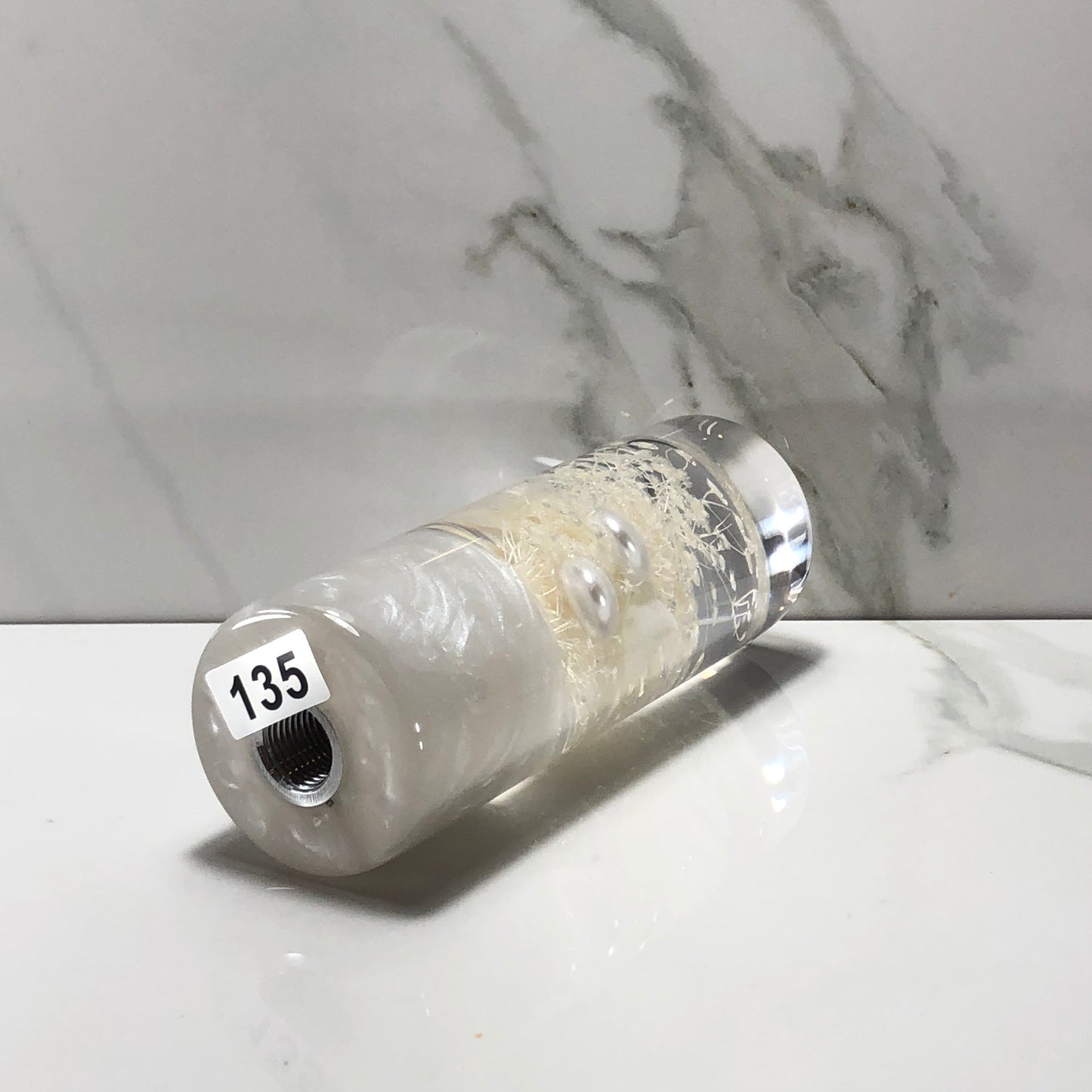 Mr__Grip 4 1/2 Inch Resin Custom Shift Knob White Cherry Blossom JDM
