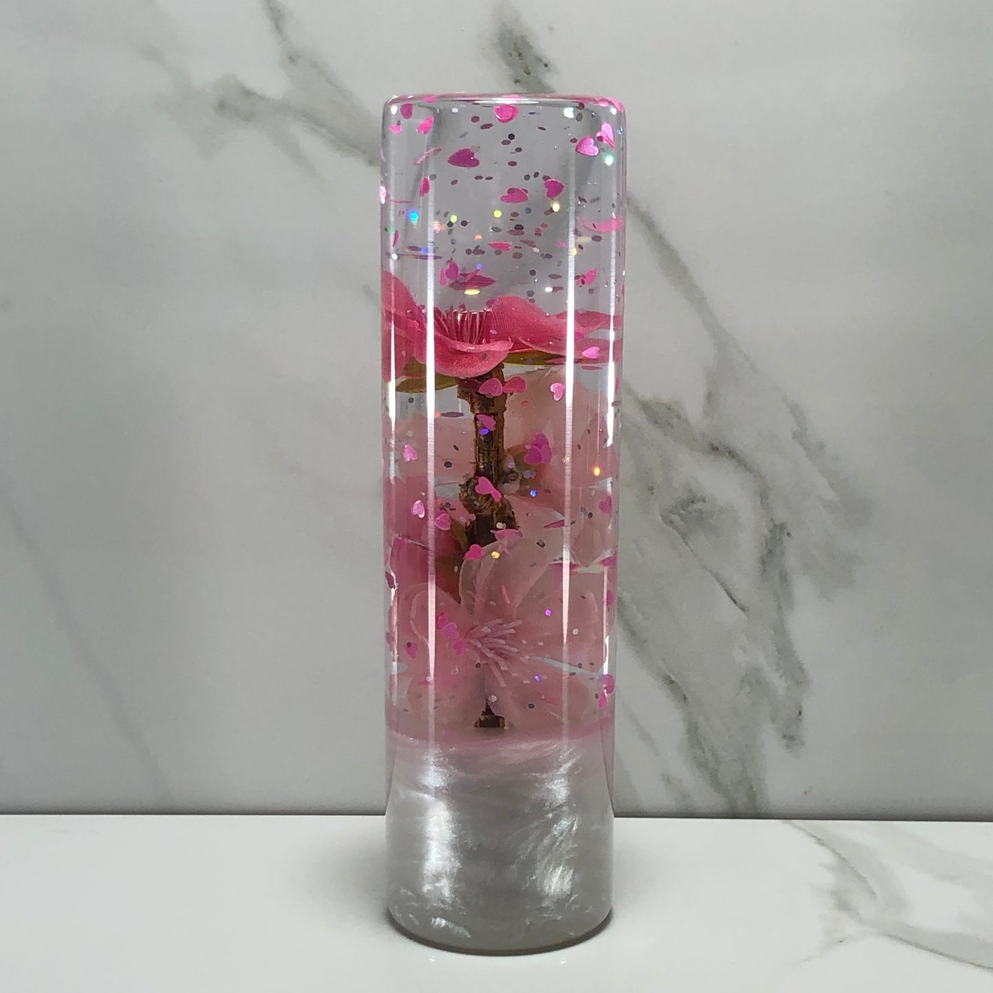 Mr__Grip 5 1/2 Inch Resin Custom Shift Knob Pink Cherry Blossom JDM
