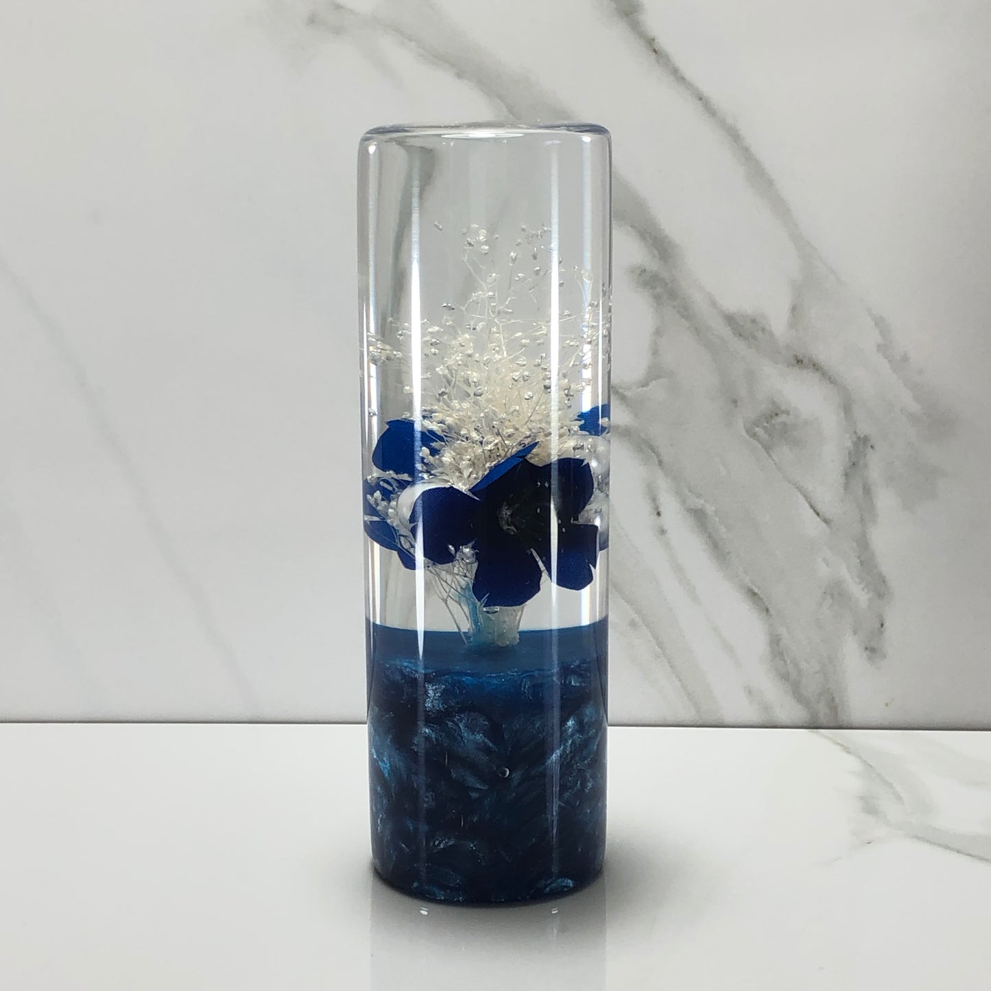 Mr__Grip 4 1/2 Inch Resin Custom Shift Knob Blue Cherry Blossom JDM
