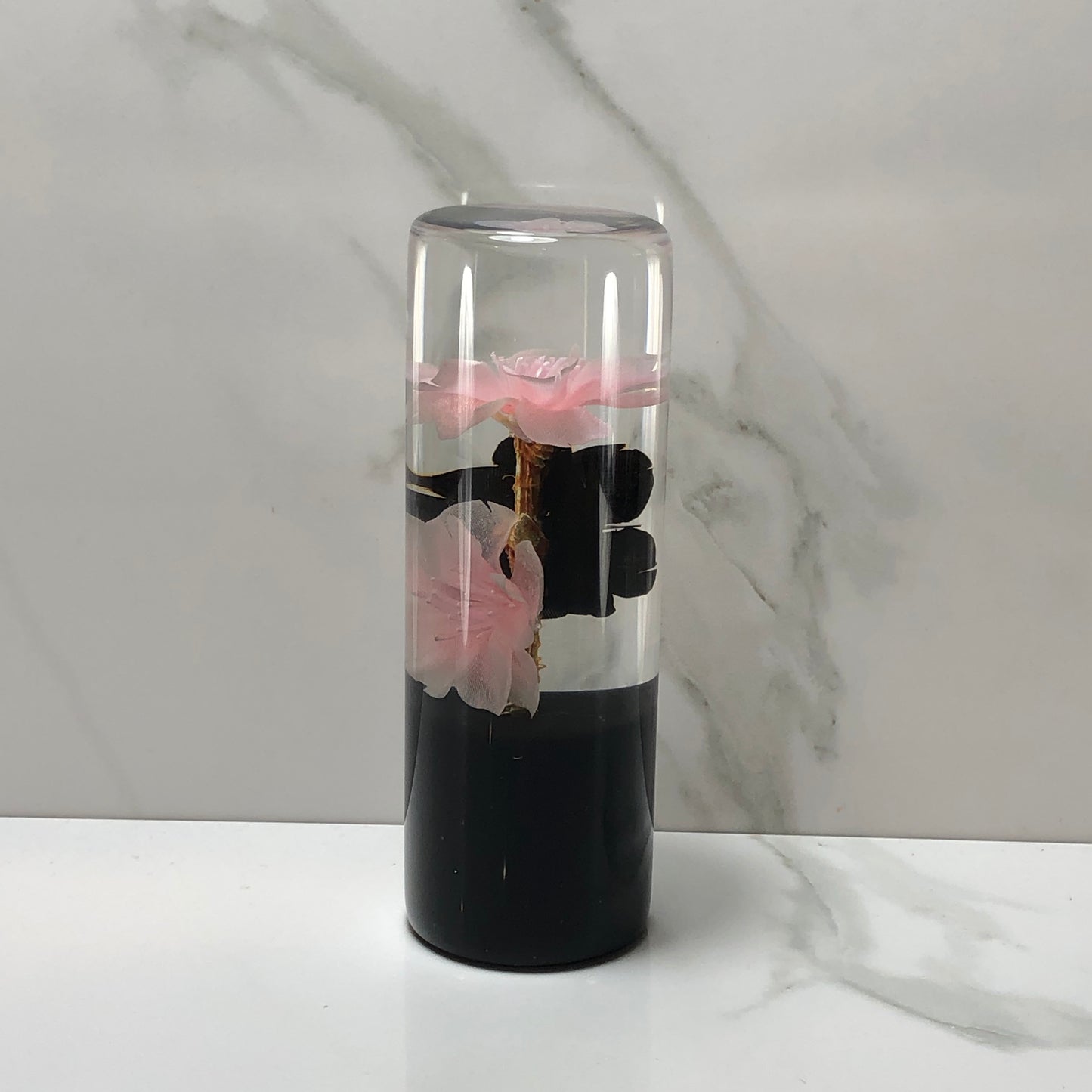 Mr__Grip 4 1/2 Inch Resin Custom Shift Knob Black Pink Cherry Blossom JDM