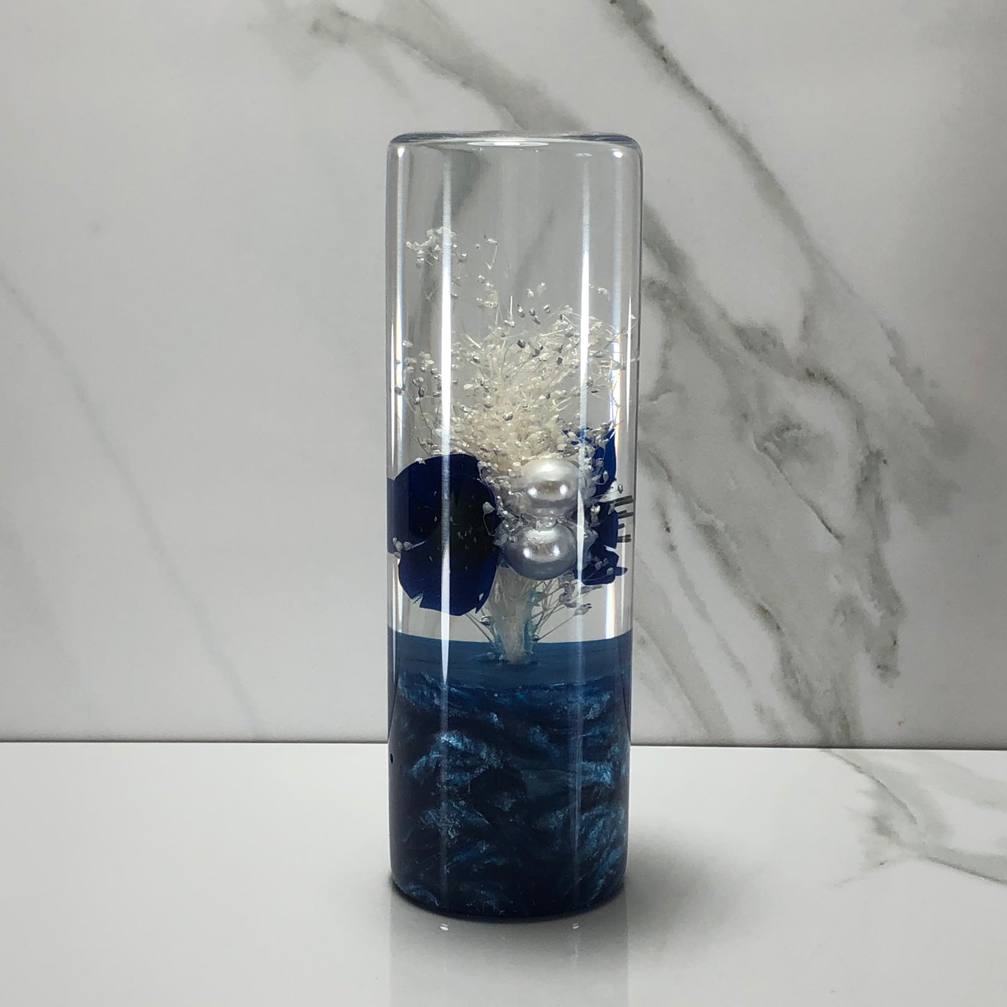 Mr__Grip 4 1/2 Inch Resin Custom Shift Knob Blue Cherry Blossom JDM