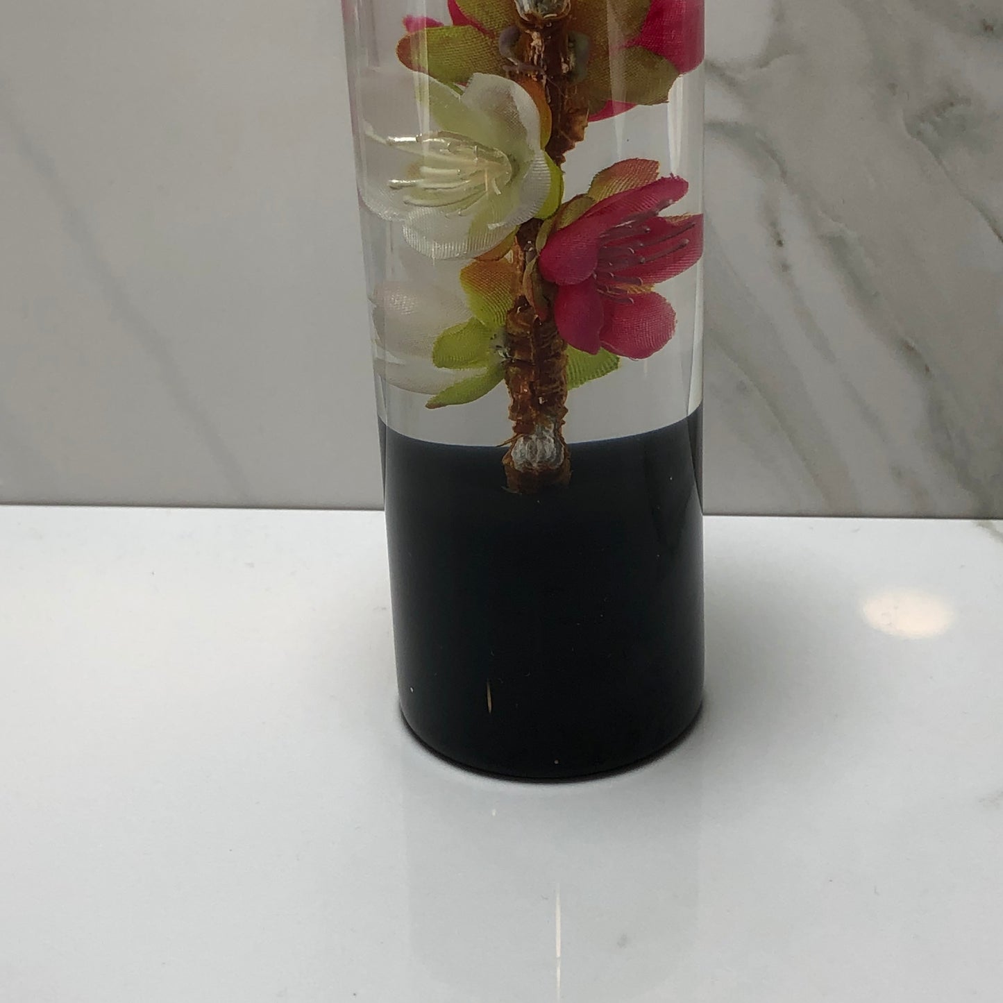 Mr__Grip 5 1/2 Resin Custom Shift Knob White And Hot Pink Cherry Blossom JDM