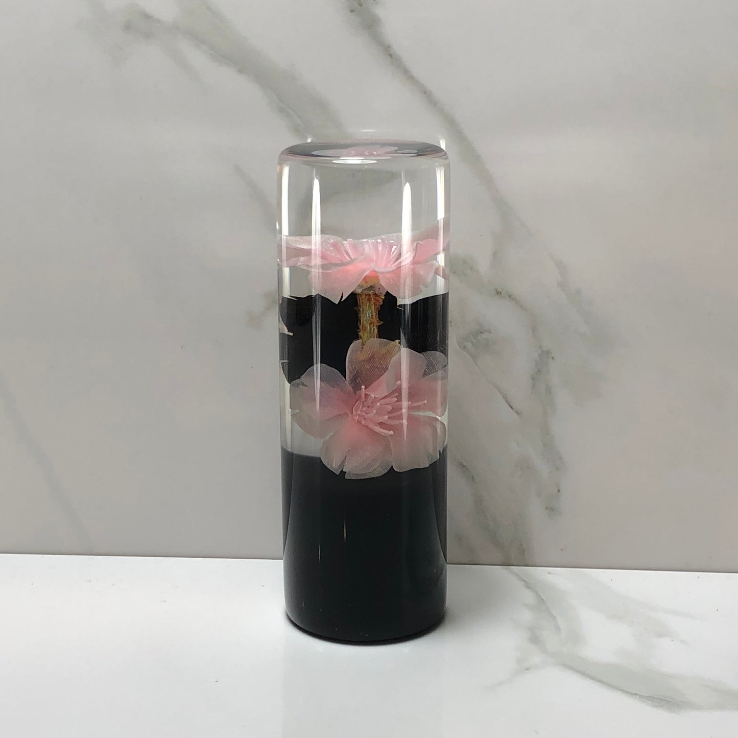 Mr__Grip 4 1/2 Inch Resin Custom Shift Knob Black Pink Cherry Blossom JDM