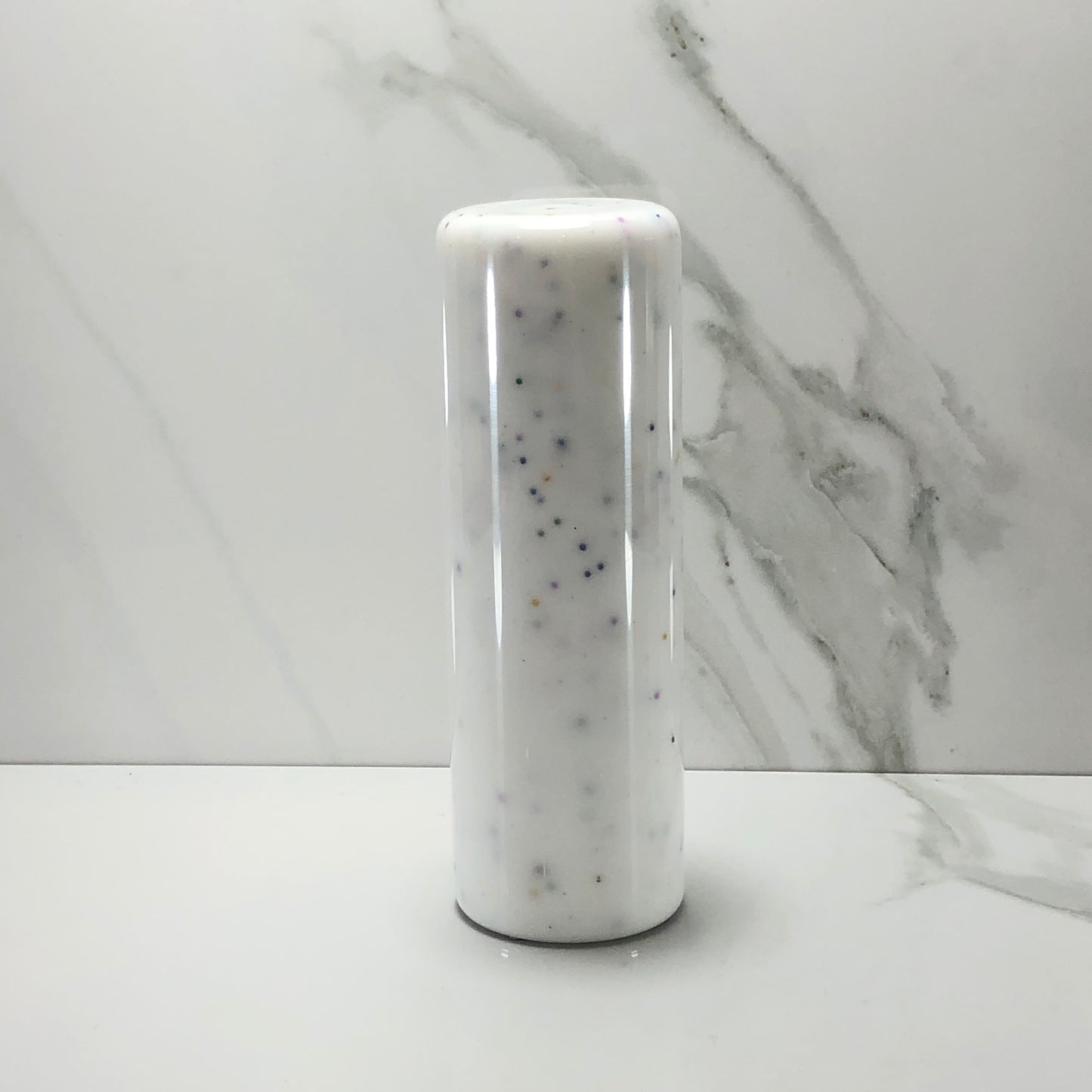 Mr__Grip 4 1/2 Inch Resin Custom Shift Knob Solid White Rainbow Glitter JDM