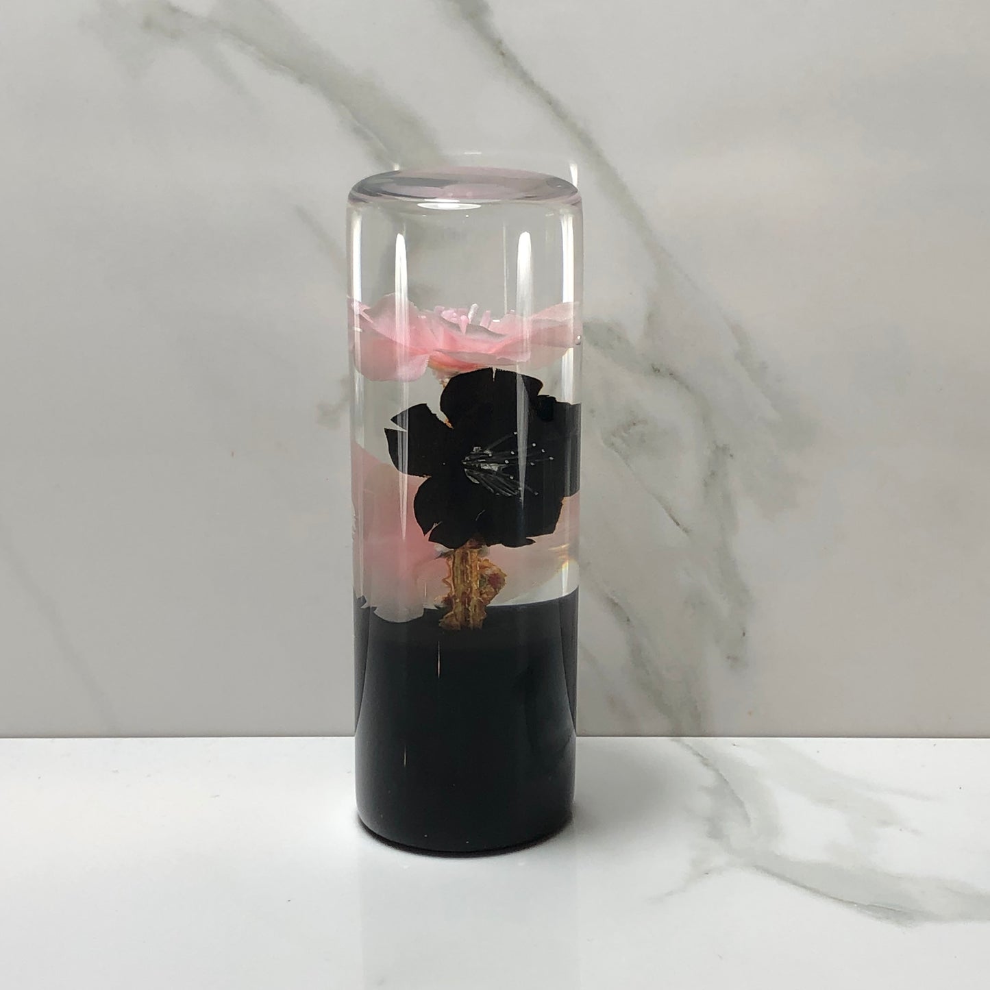 Mr__Grip 4 1/2 Inch Resin Custom Shift Knob Black Pink Cherry Blossom JDM