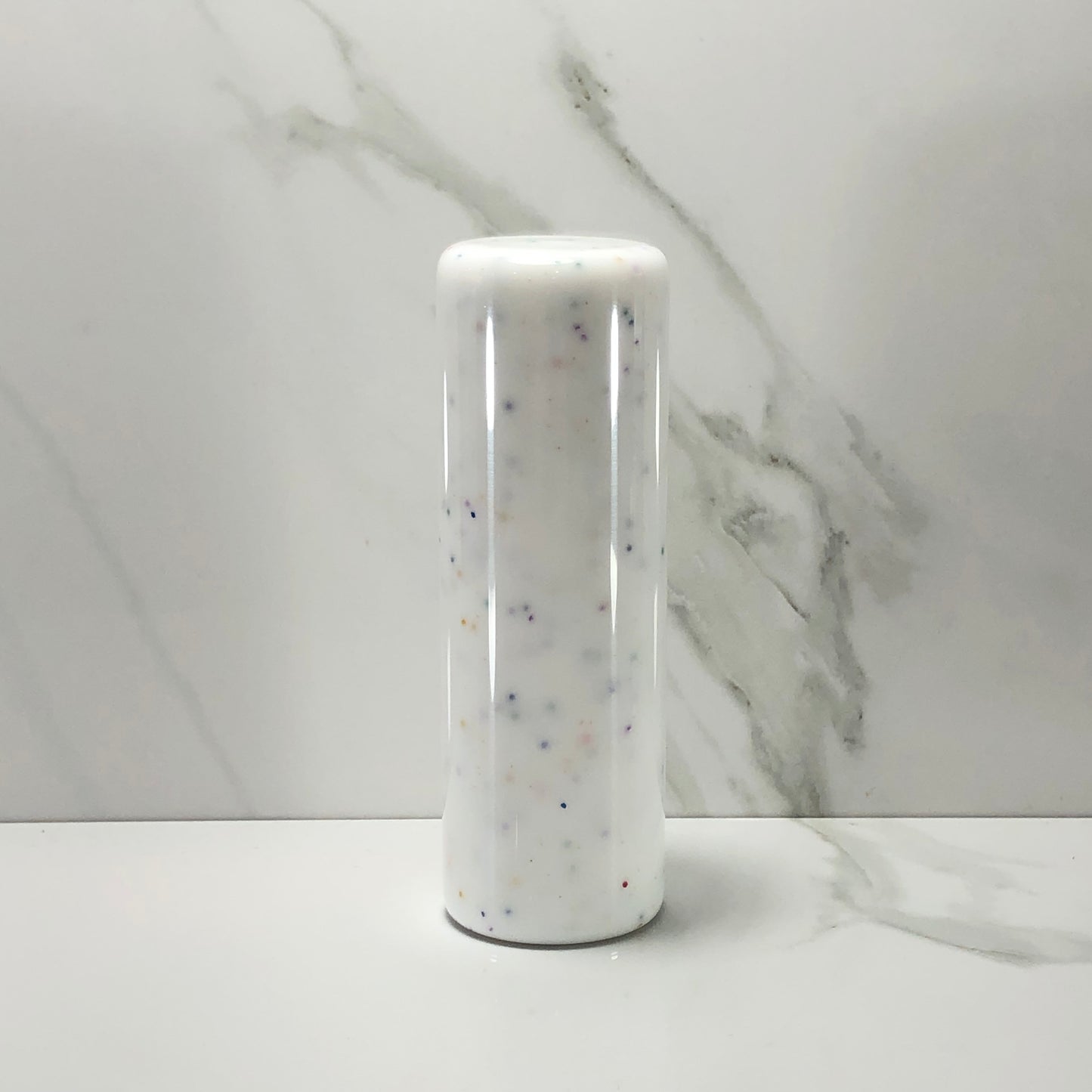 Mr__Grip 4 1/2 Inch Resin Custom Shift Knob Solid White Rainbow Glitter JDM