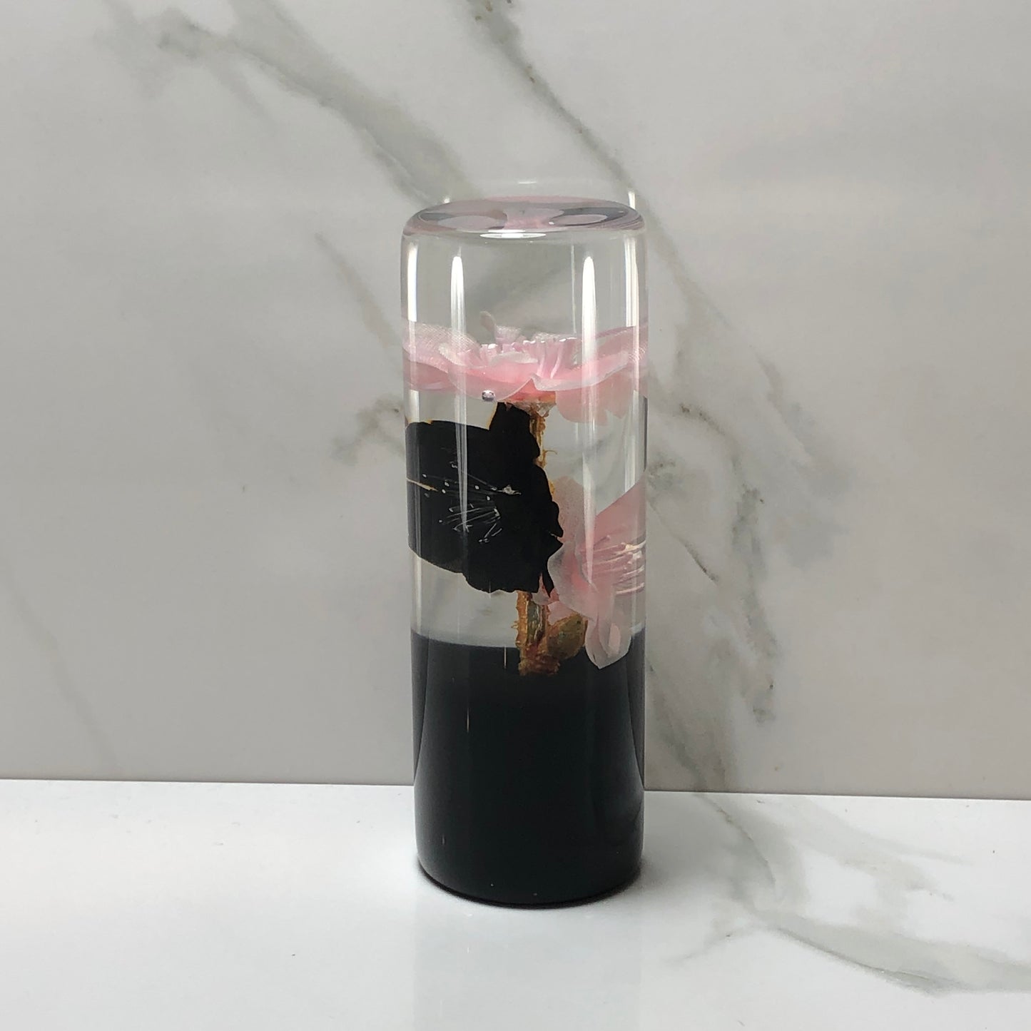 Mr__Grip 4 1/2 Inch Resin Custom Shift Knob Black Pink Cherry Blossom JDM