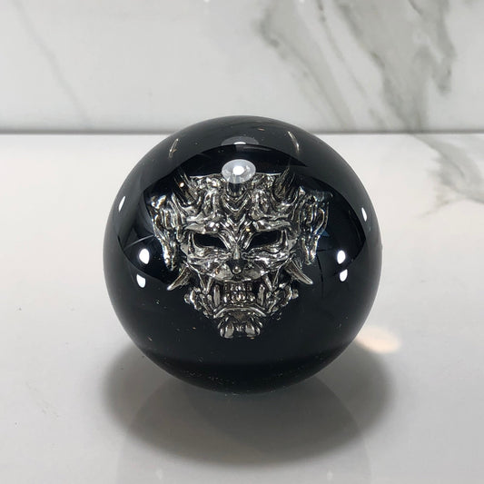 A 60mm oni mask resin shift knob