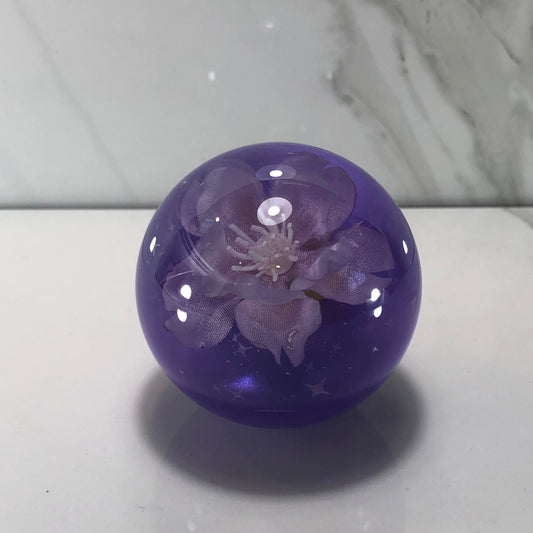 A 60mm purple blossom resin shift knob