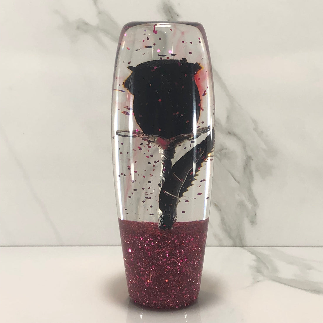 A 140mm black rose resin shift knob