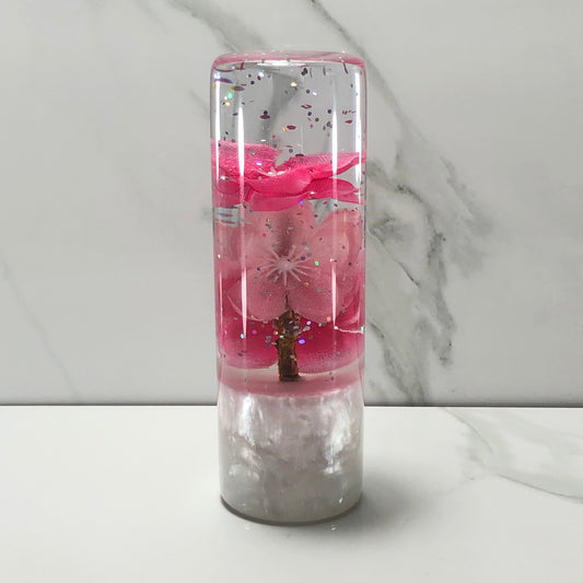 A 115mm pink blossom resin shift knob