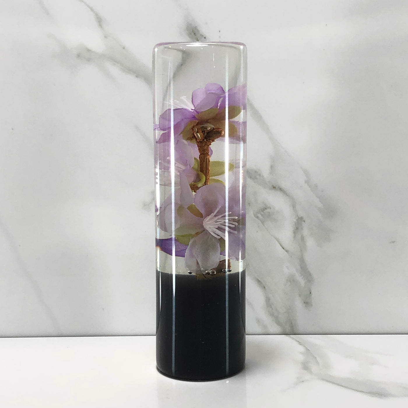 140mm Purple Cherry Blossom Resin Shift Knob — 5.5 in, 12mm x 1.25