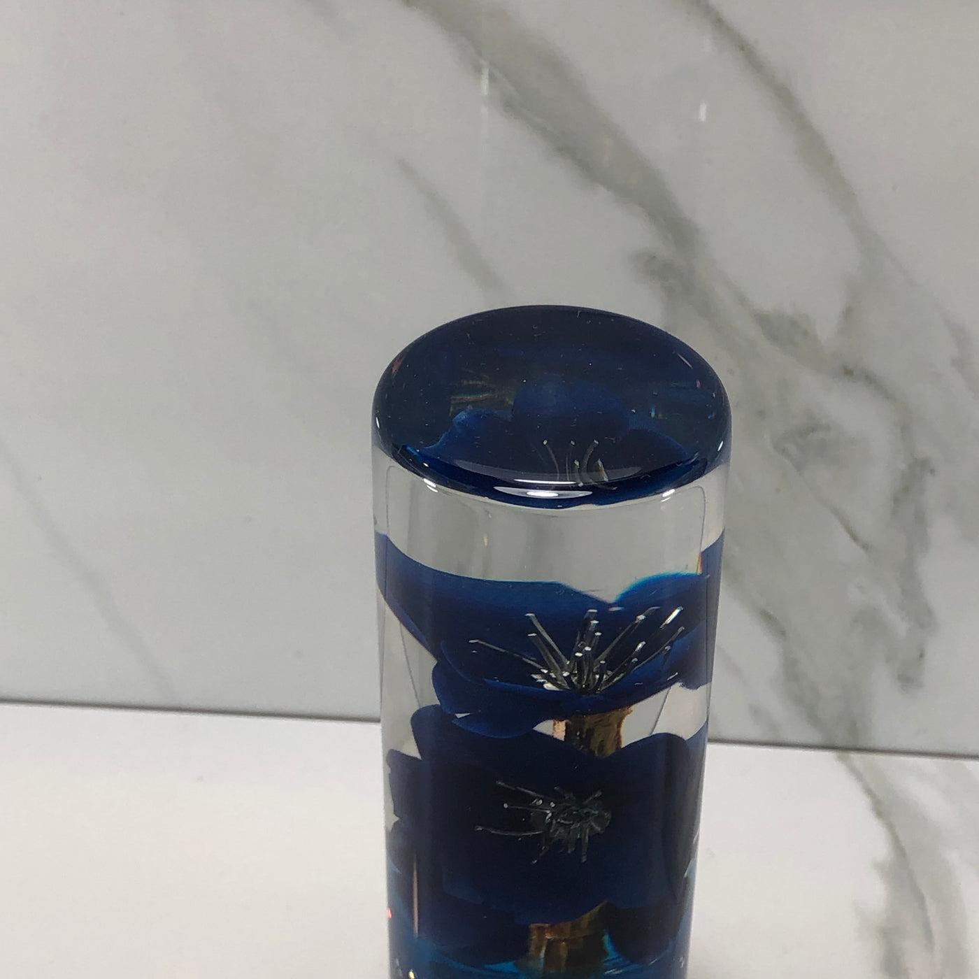 115mm Blue Blossom Resin Shift Knob — 4.5 in, 12mm x 1.25