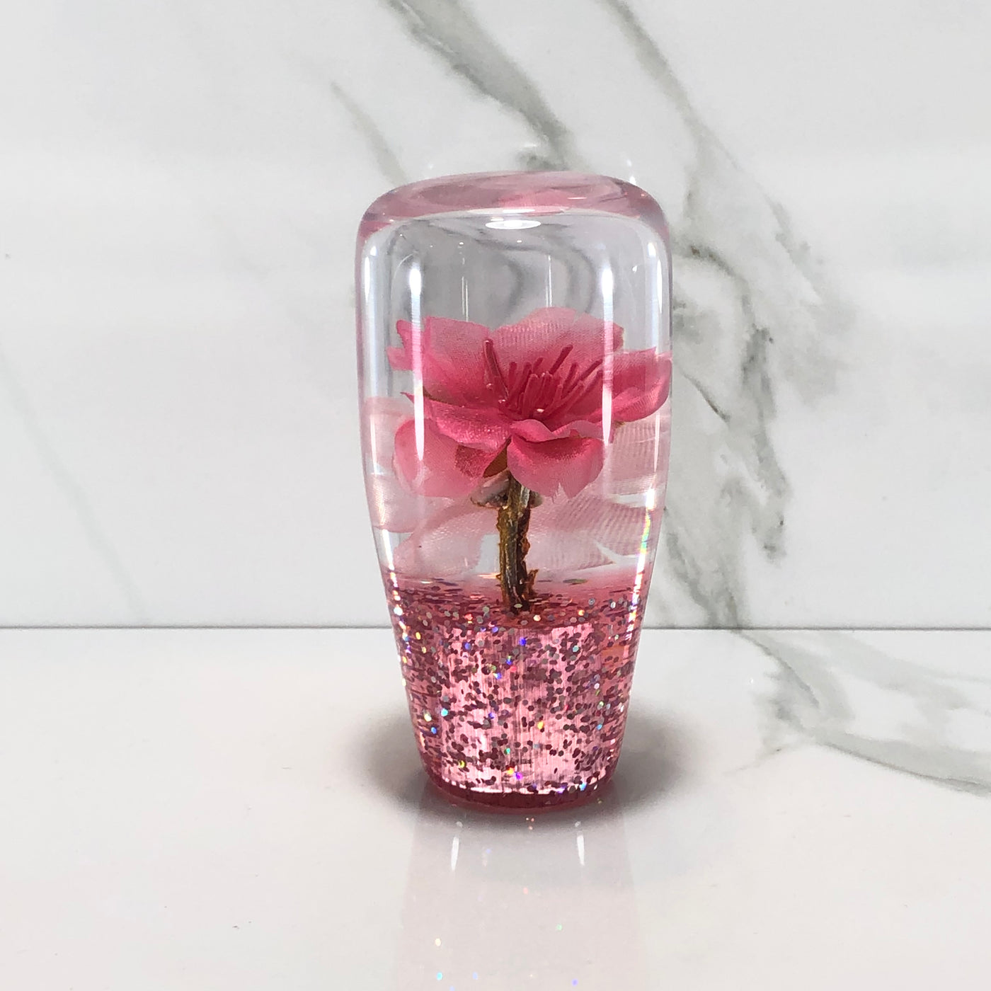 95mm Pink Blossom Resin Shift Knob — 3.5 in, 12mm x 1.25