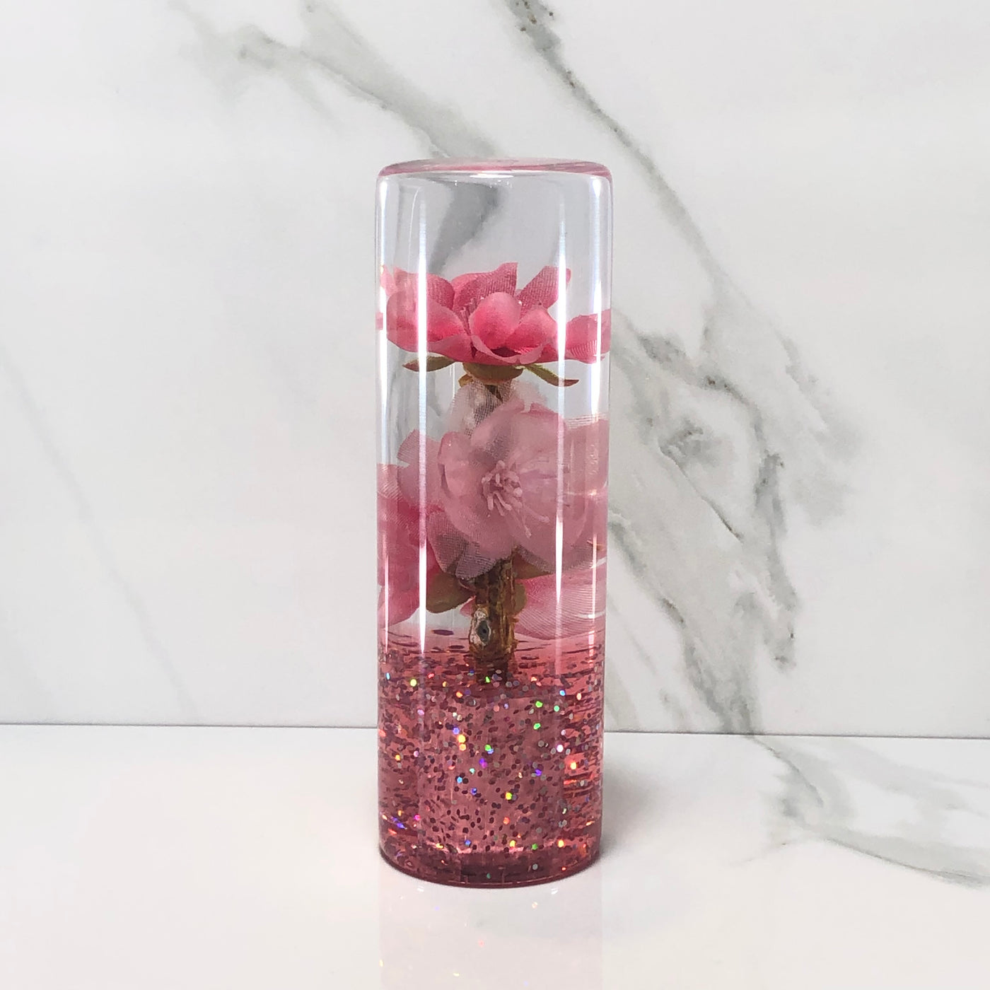 115mm Pink Blossom Resin Shift Knob — 4.5 in, 12mm x 1.25