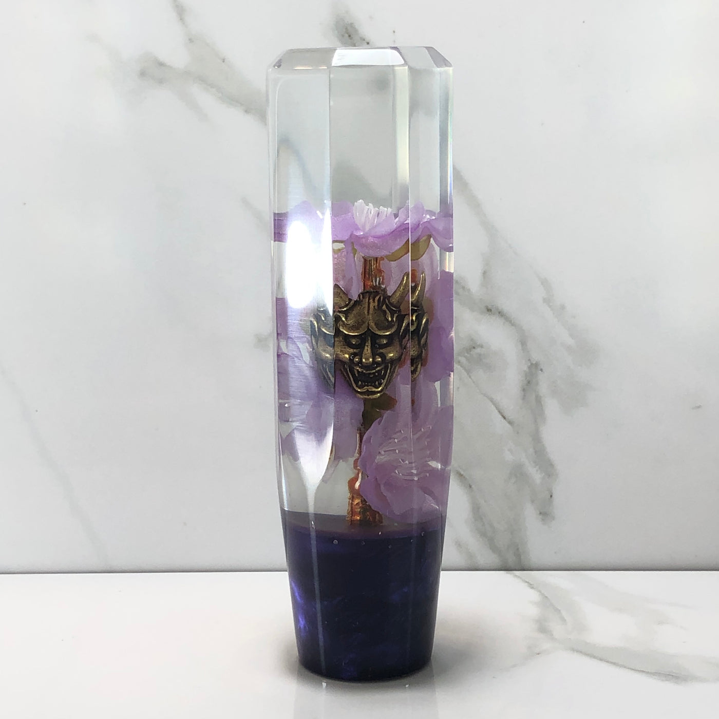 140mm Purple Cherry Blossom Resin Shift Knob — 5.5 in, 12mm x 1.25