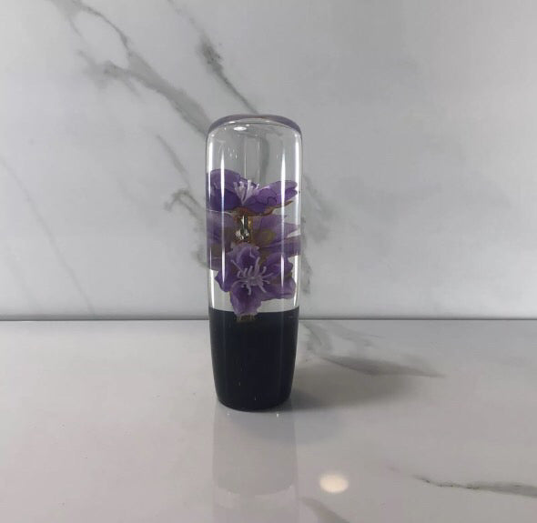 115mm Purple Blossom Joystick Resin Shift Knob — 4.5 in, 12mm x 1.25