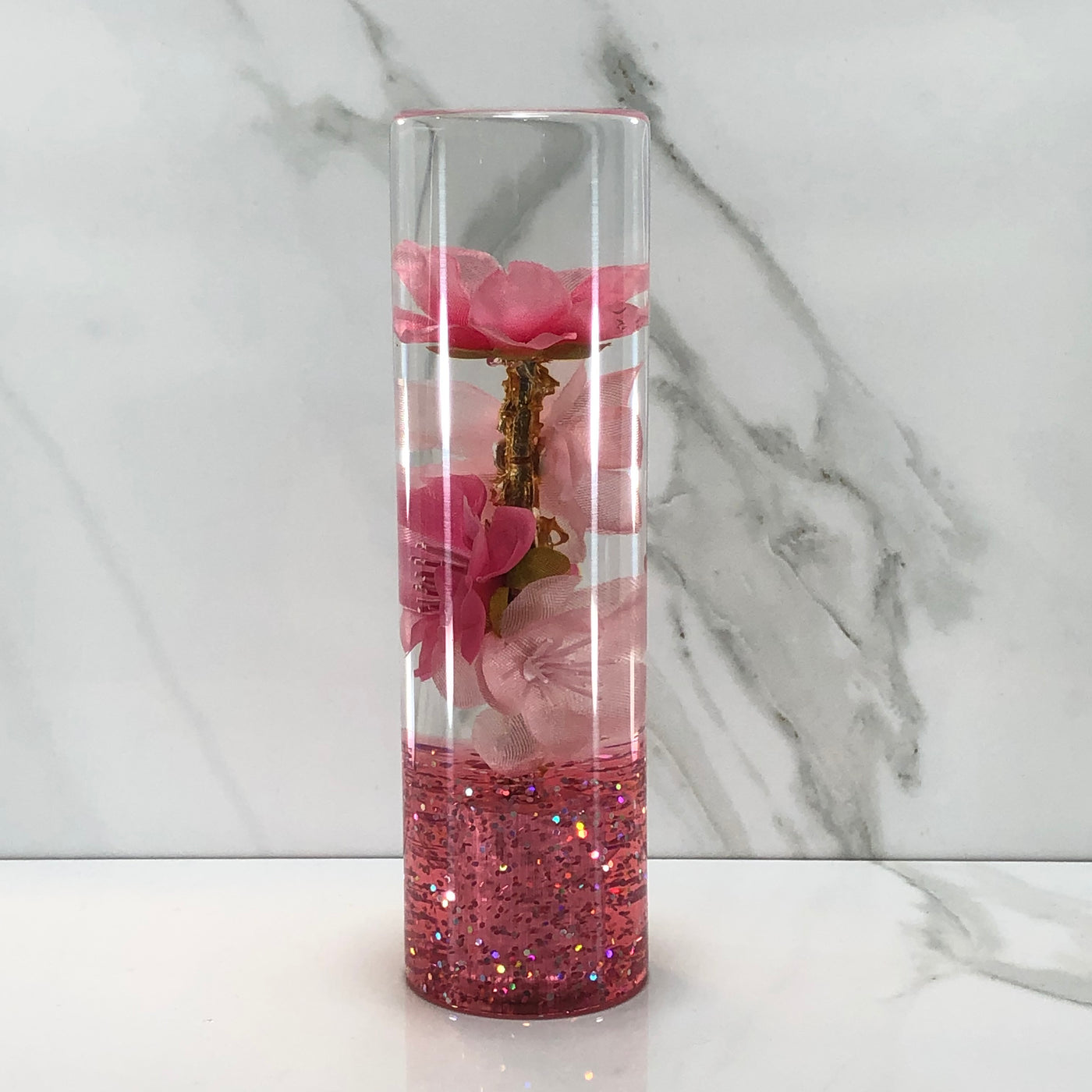140mm Pink Blossom Resin Shift Knob — 5.5 in, 12mm x 1.25