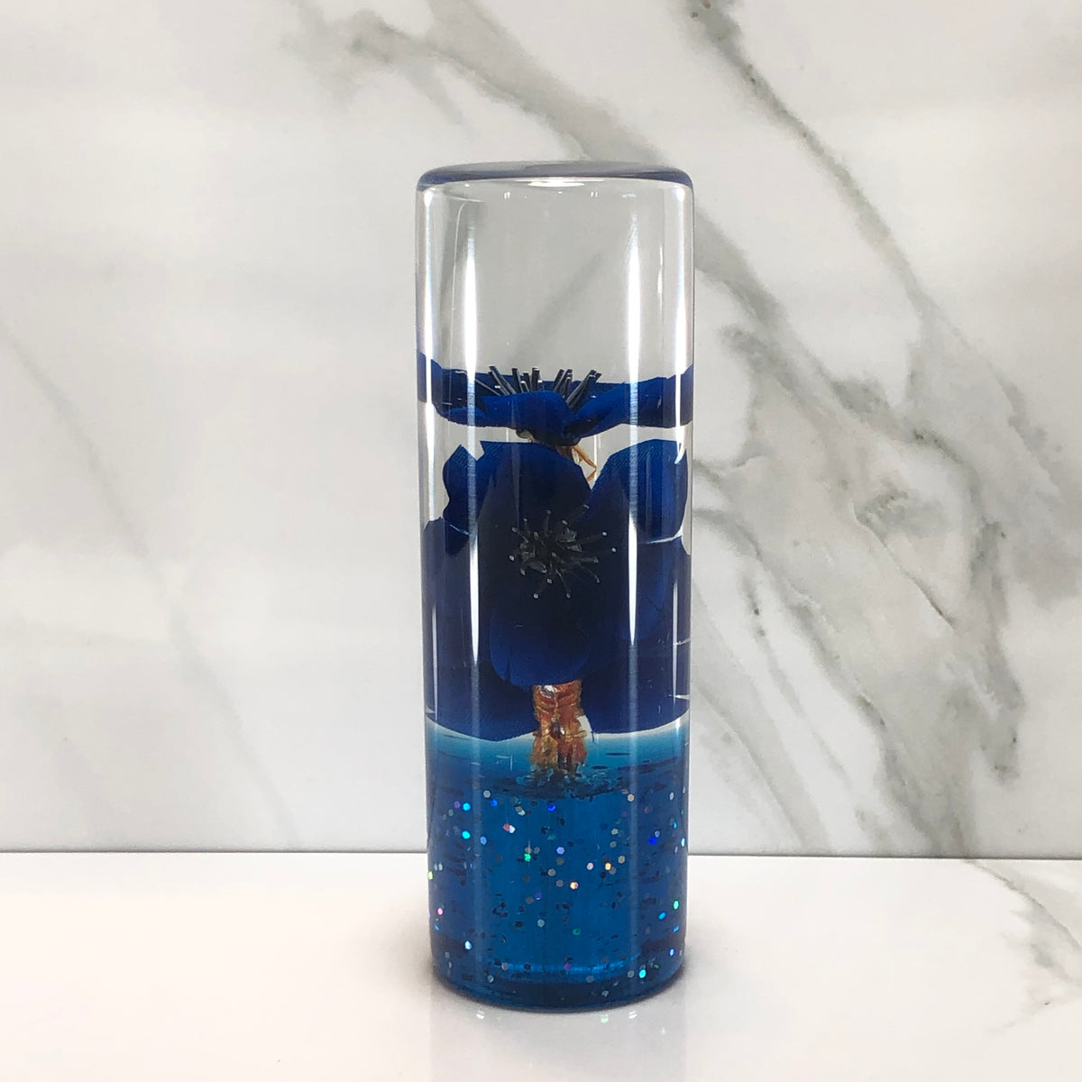 115mm Blue Blossom Resin Shift Knob — 4.5 in, 12mm x 1.25