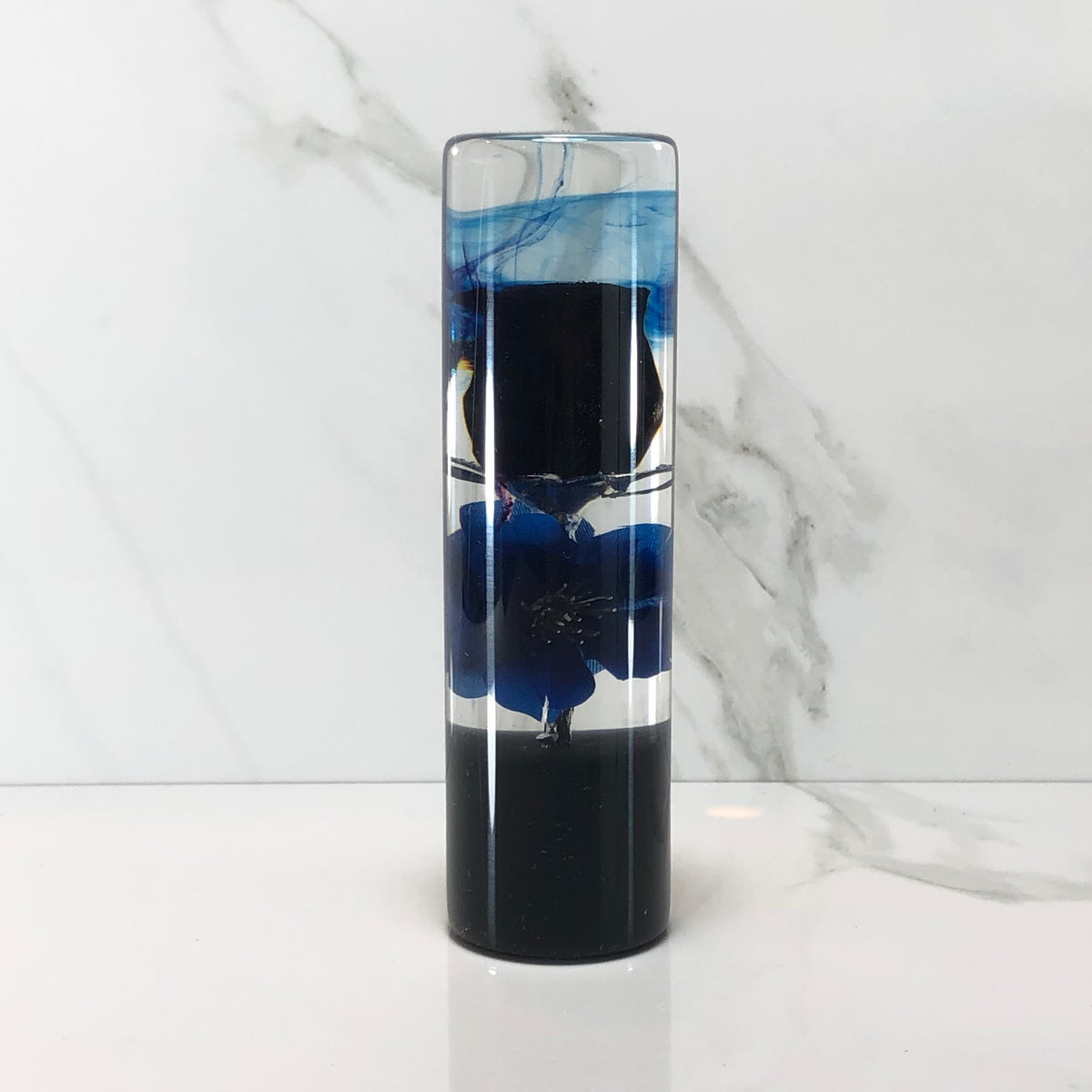 140mm Blue Rose Resin Shift Knob — 5.5 in, 12mm x 1.25