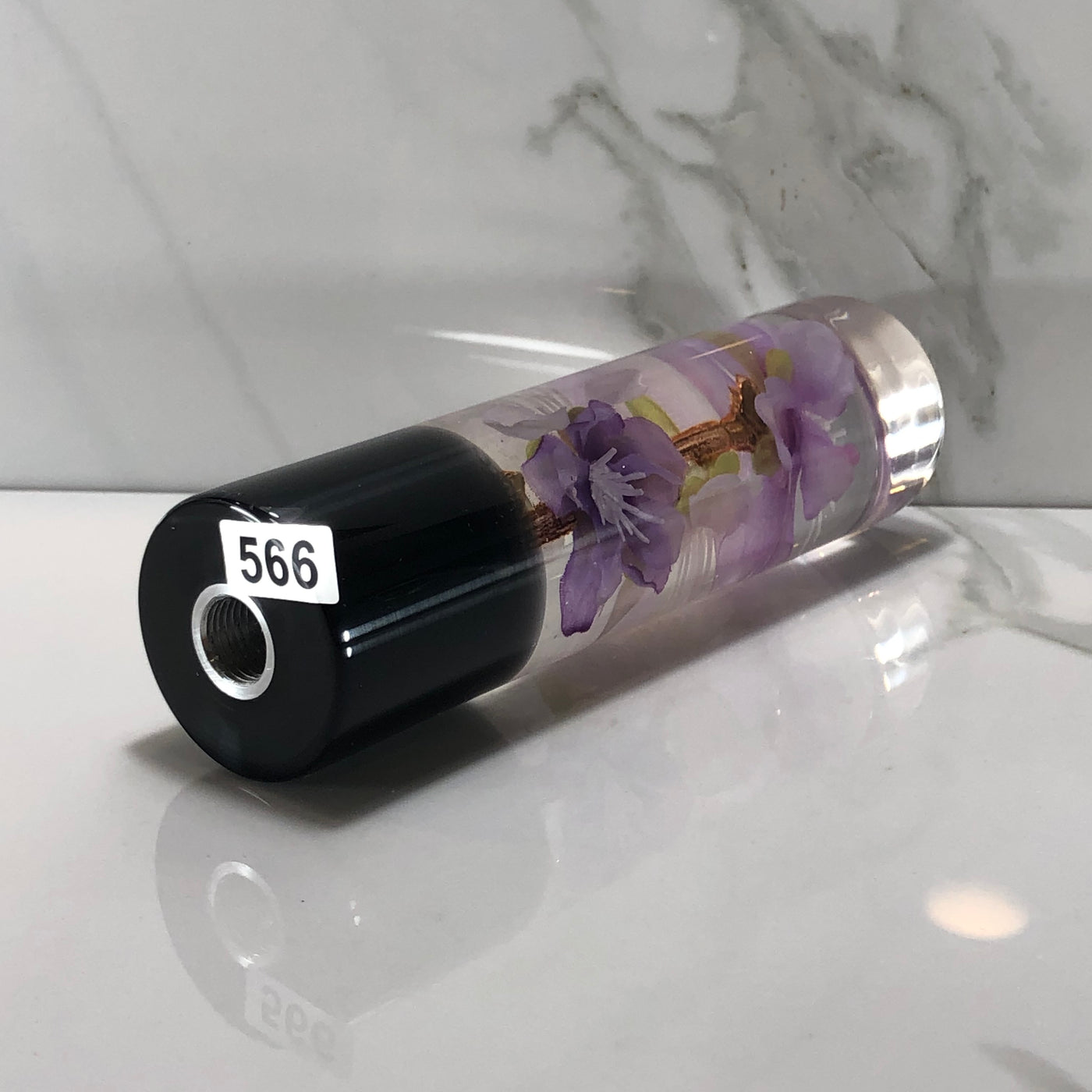 140mm Purple Cherry Blossom Resin Shift Knob — 5.5 in, 12mm x 1.25