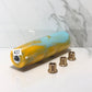 Mr__Grip 5 3/4 Inch Resin Custom Shift Knob yellow teal graffiti bomb #437