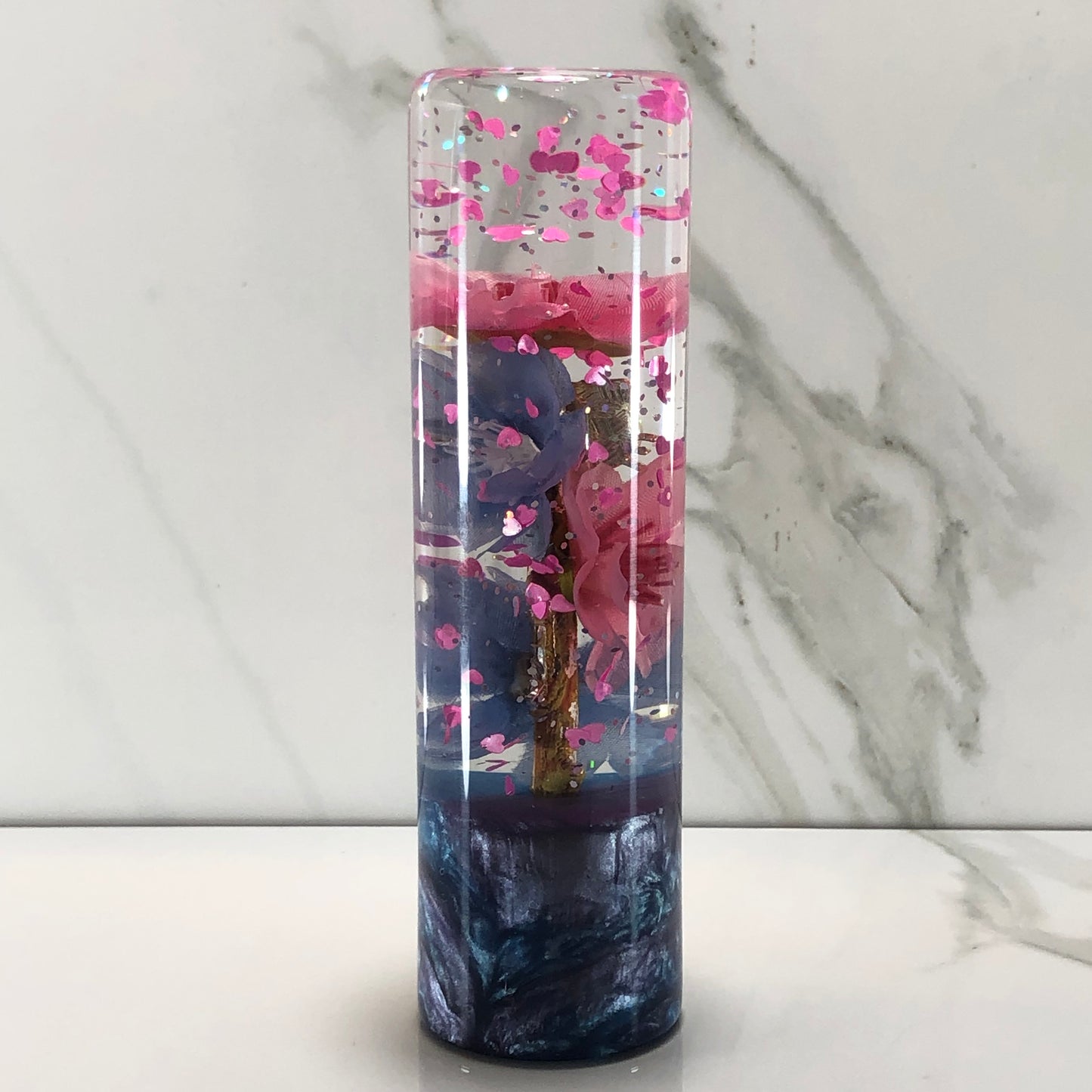 Mr__Grip Resin Shift Knob 140mm Pink & Blue Blossom Charm Kawaii Flower