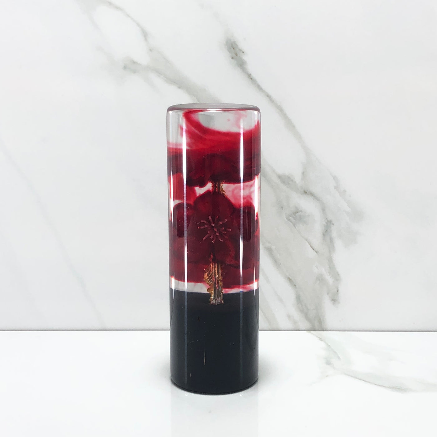 115mm Red Blossom Resin Shift Knob — 4.5 in, 12mm x 1.25