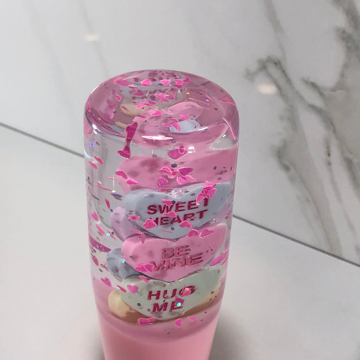 115mm Pink Resin Shift Knob — 4.5 in, 12mm x 1.25
