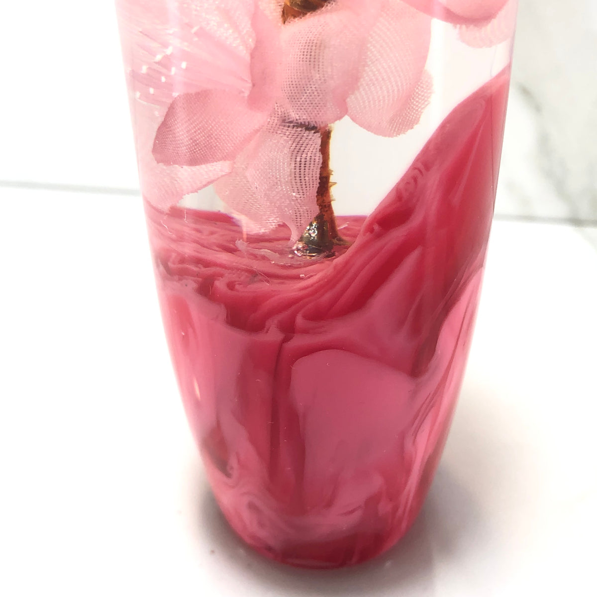 115mm Pink Blossom Joystick Resin Shift Knob — 4.5 in, 12mm x 1.25