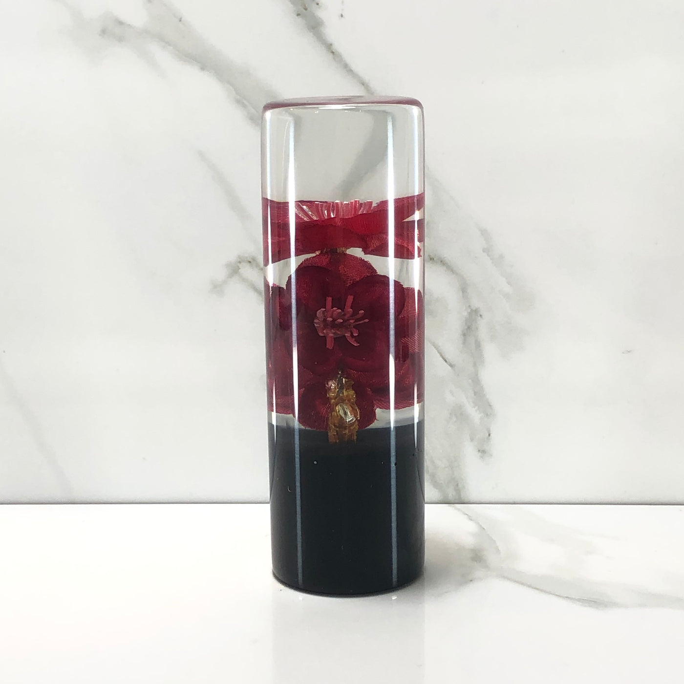 115mm Red Blossom Resin Shift Knob — 4.5 in, 12mm x 1.25