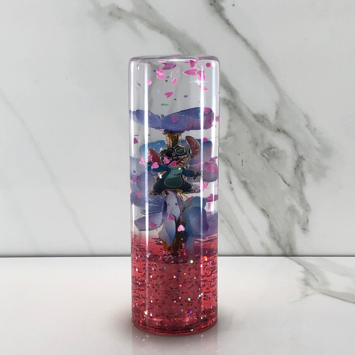 115mm Purple Blossom Charm Resin Shift Knob — 4.5 in, 12mm x 1.25
