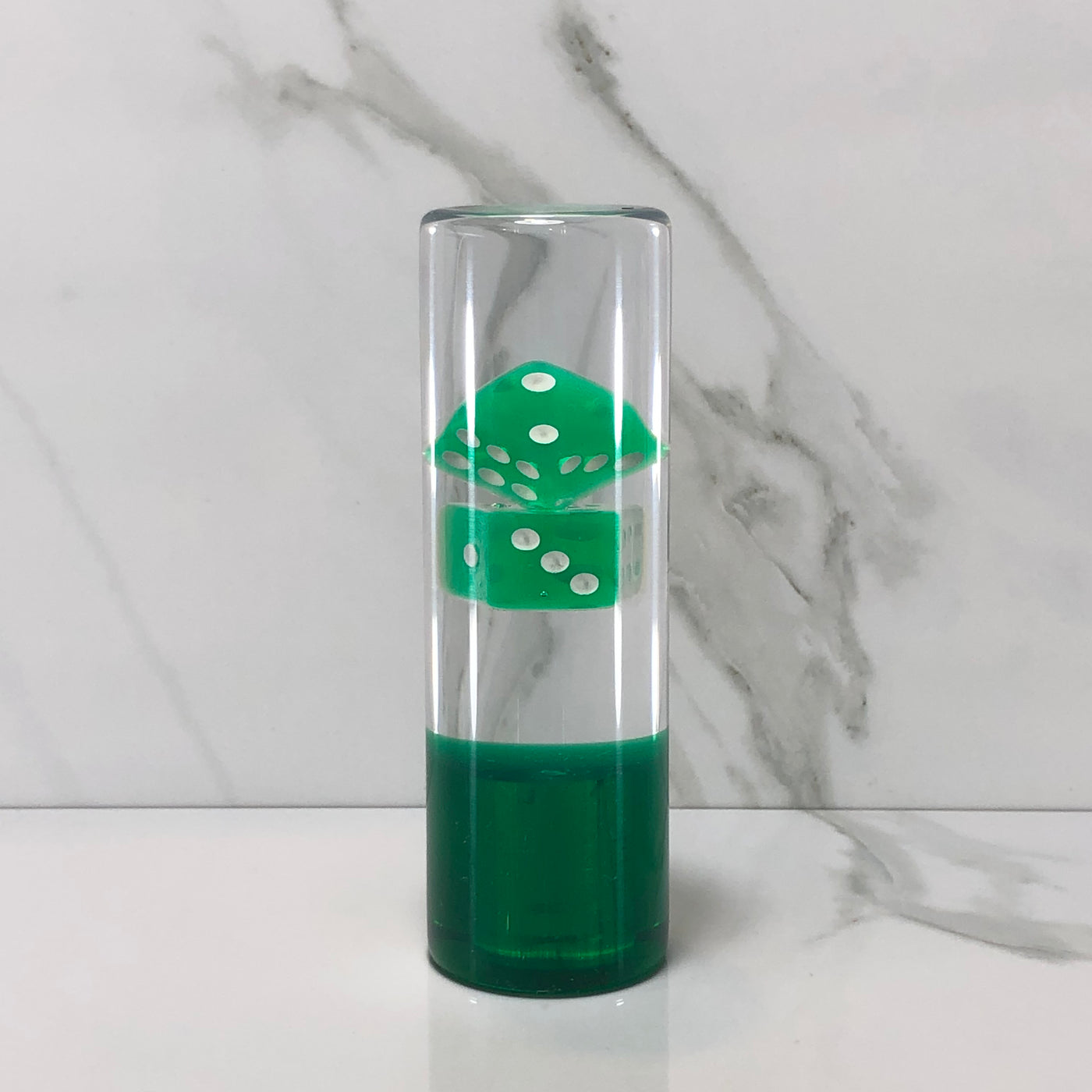 115mm Green Dice Resin Shift Knob — 4.5 in, 12mm x 1.25