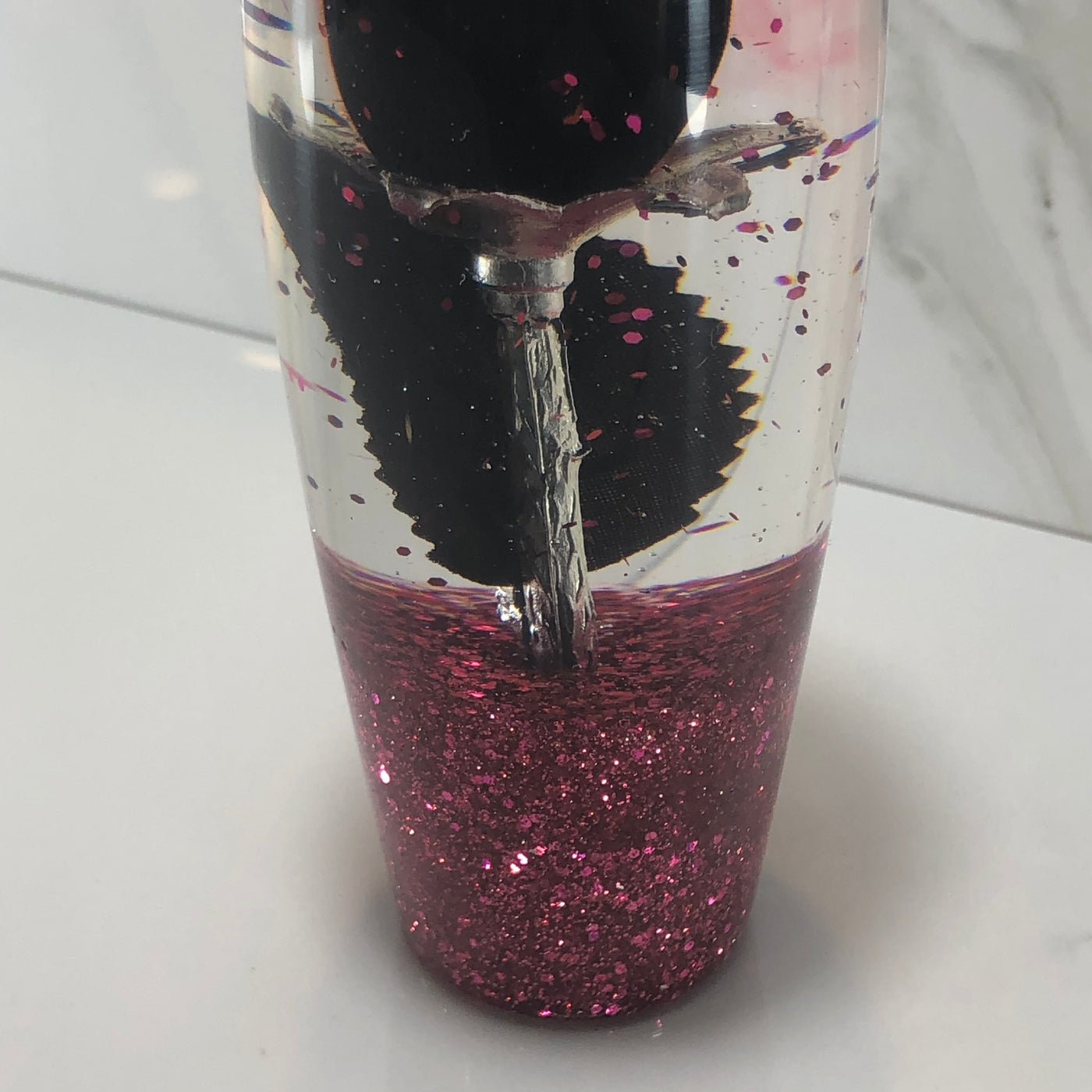 140mm Black Rose Resin Shift Knob — 5.5 in, 12mm x 1.25