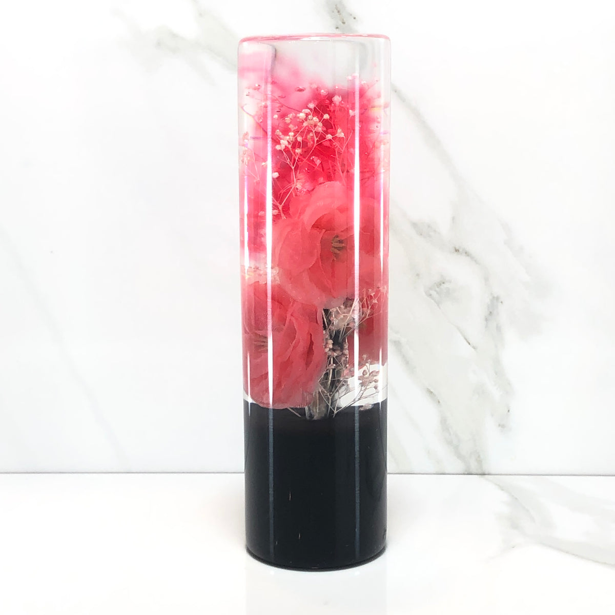 140mm Pink Rose Resin Shift Knob — 5.5 in, 12mm x 1.25