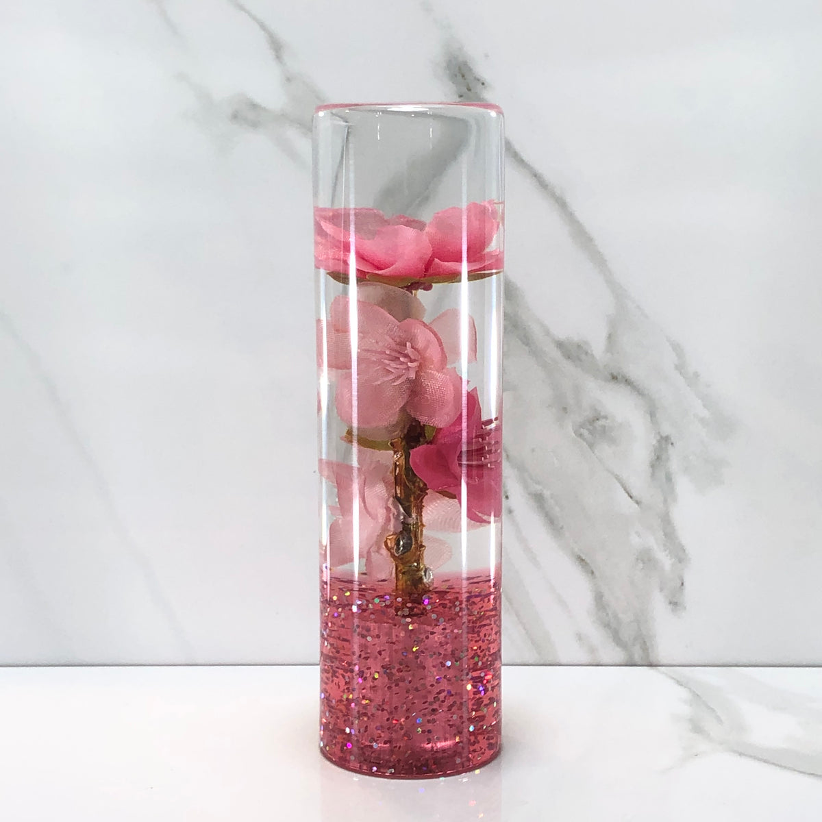 140mm Pink Blossom Resin Shift Knob — 5.5 in, 12mm x 1.25