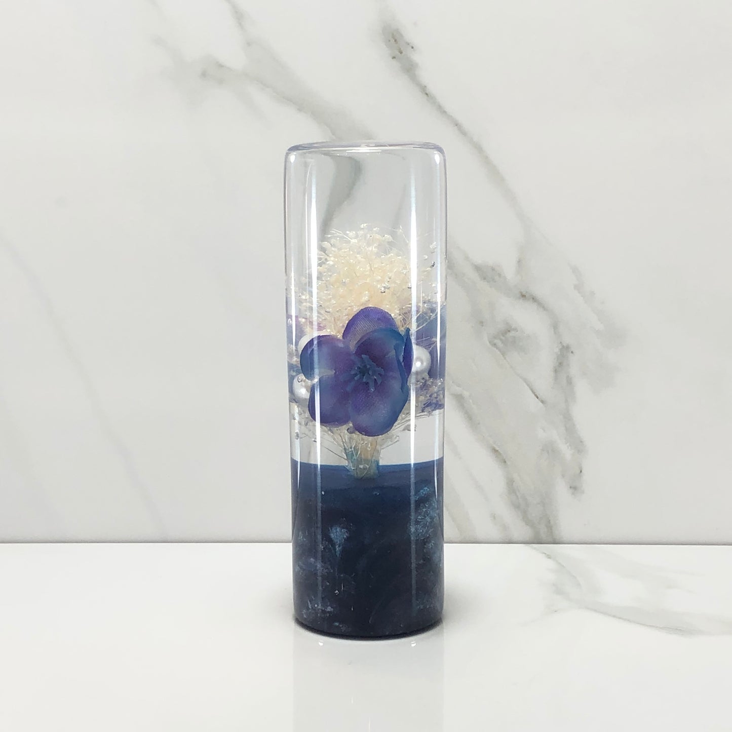 Mr__Grip 4 1/2 Inch Resin  Custom Shift Knob purple/blue cherry blossoms JDM