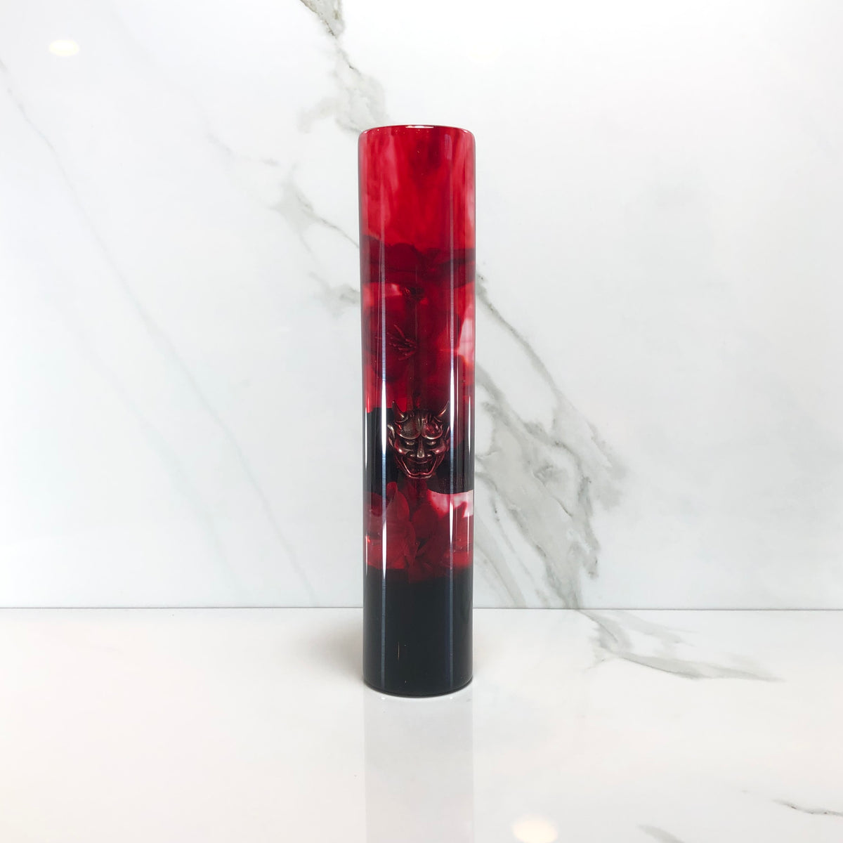 190mm Red Blossom Oni Resin Shift Knob — 7.5 in, 12mm x 1.25